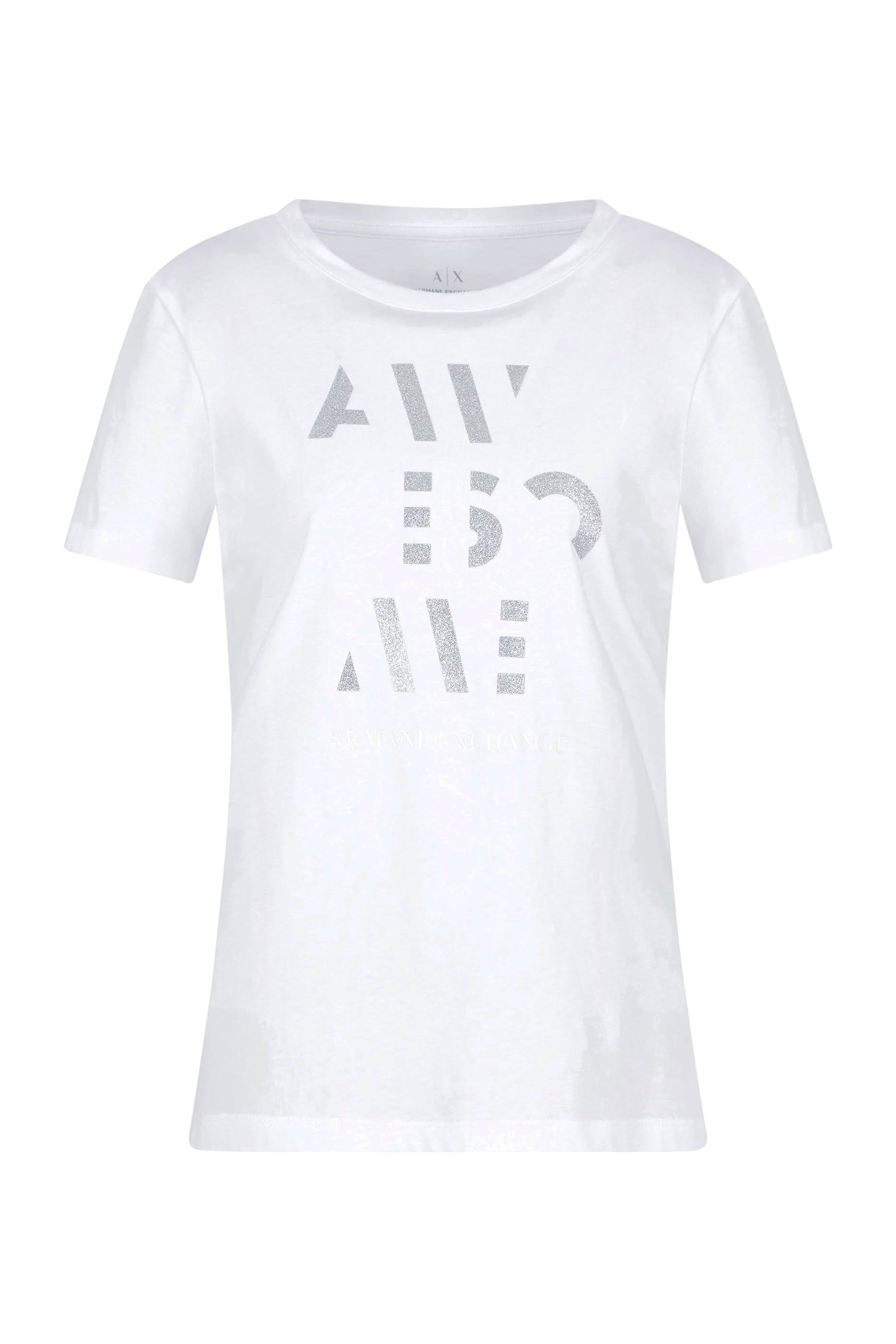 تيشيرت بأكمام قصيرة وشعار الماركة