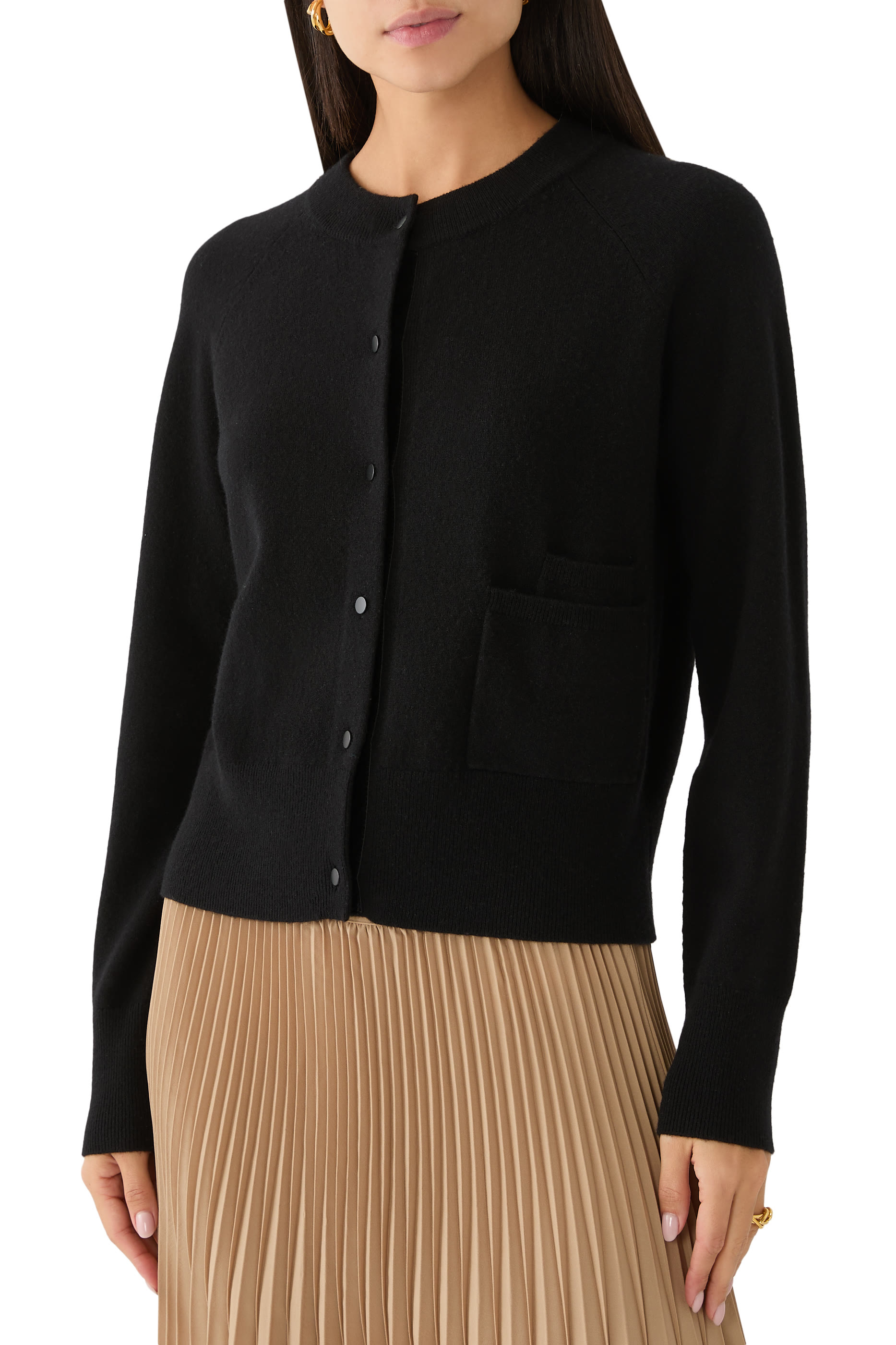 كارديجان مزيج صوف بحافة مخمل