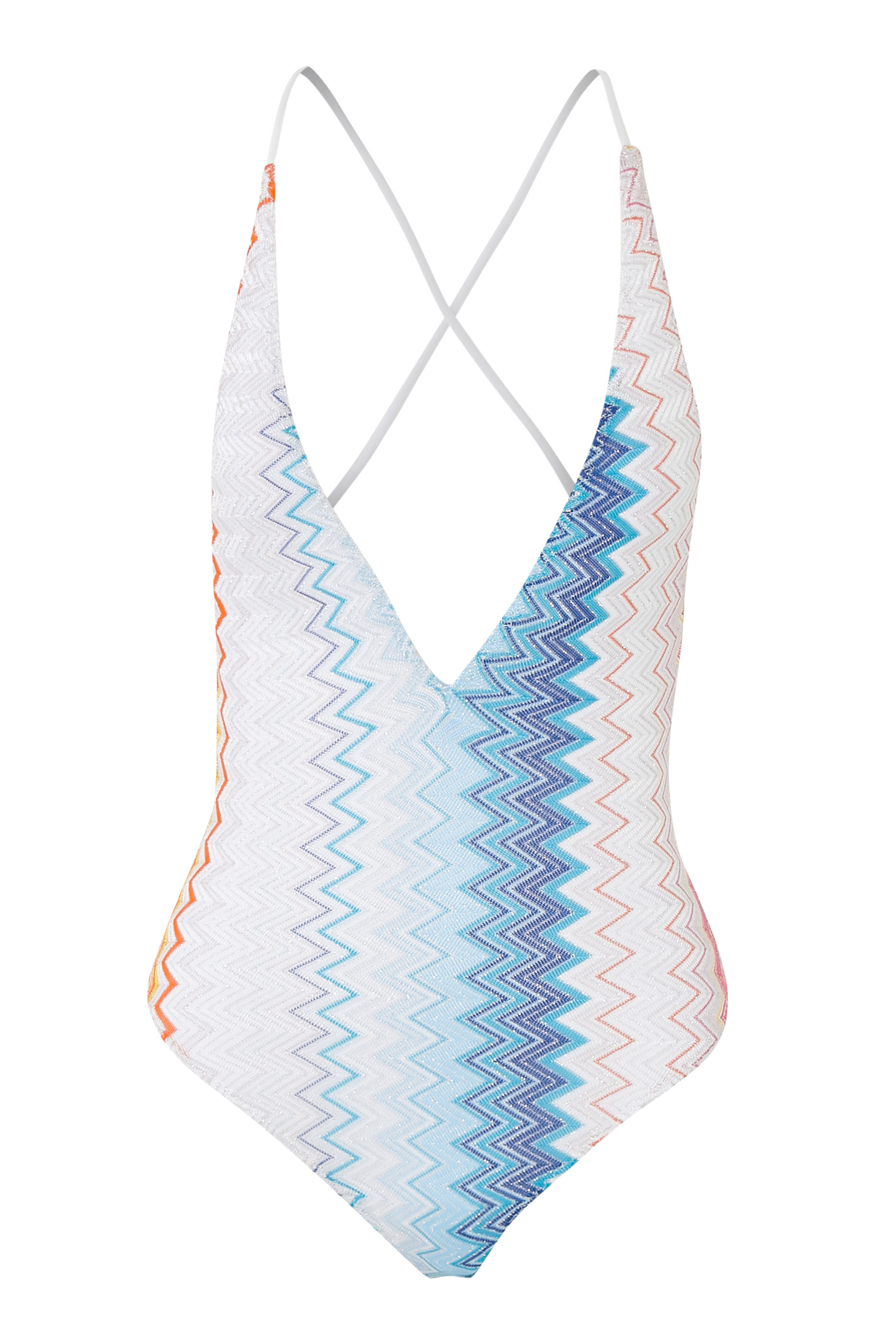 بدلة سباحة قطعة واحدة بخطوط متعرجة