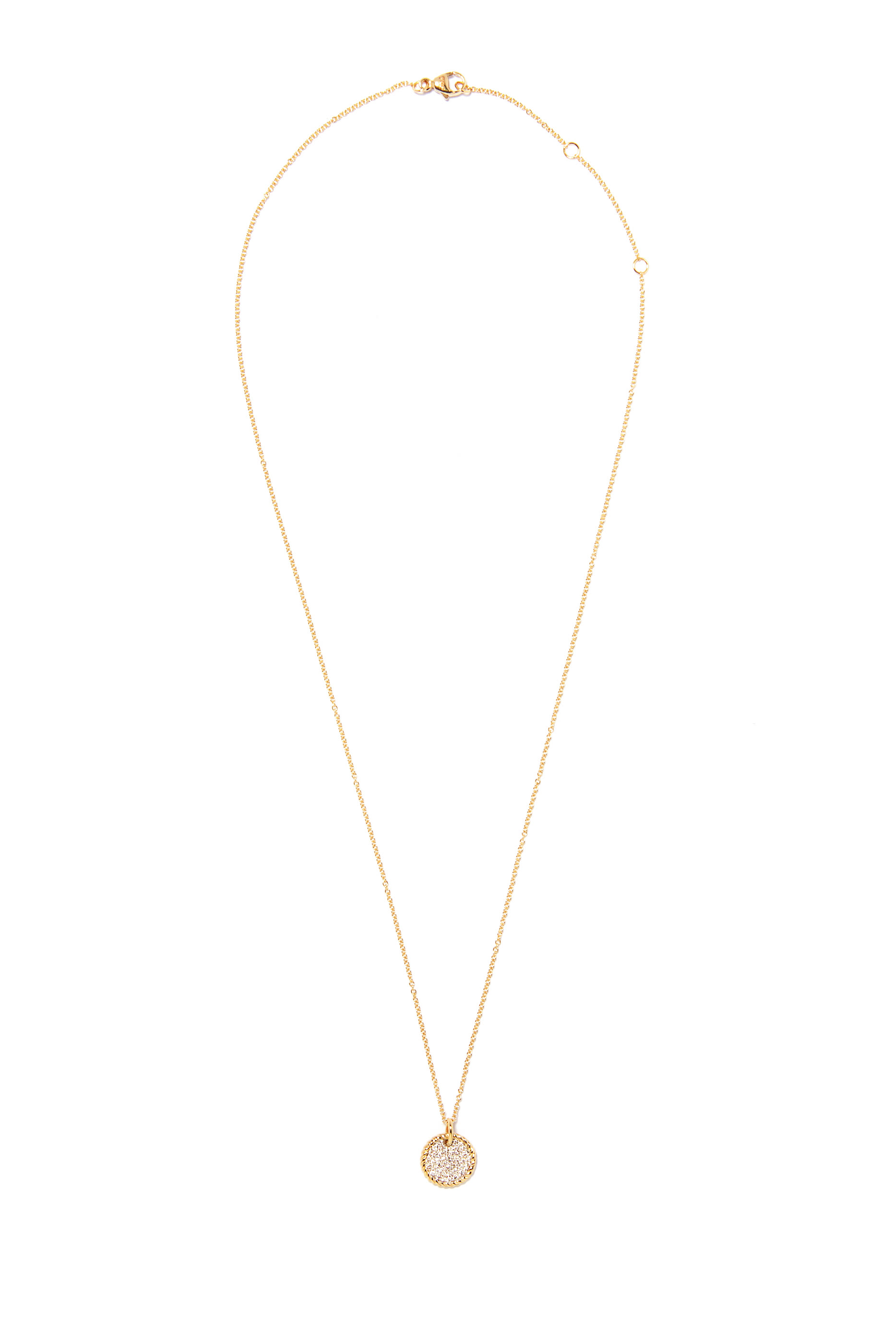 قلادة بدلاية مستديرة مرصعة بالماس بافيه