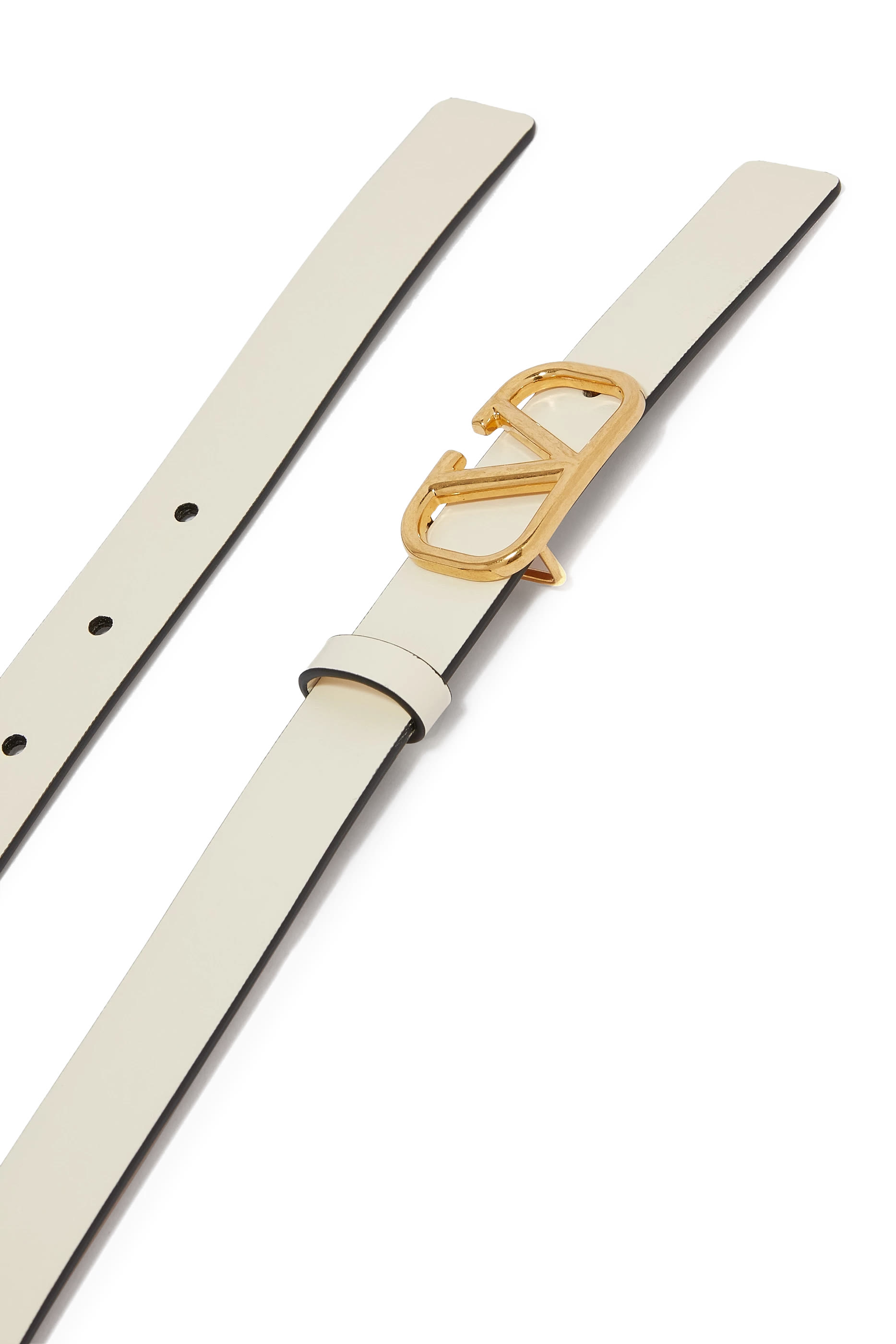 حزام بتصميم بوجهين وشعار الماركة جلد عجل لامع