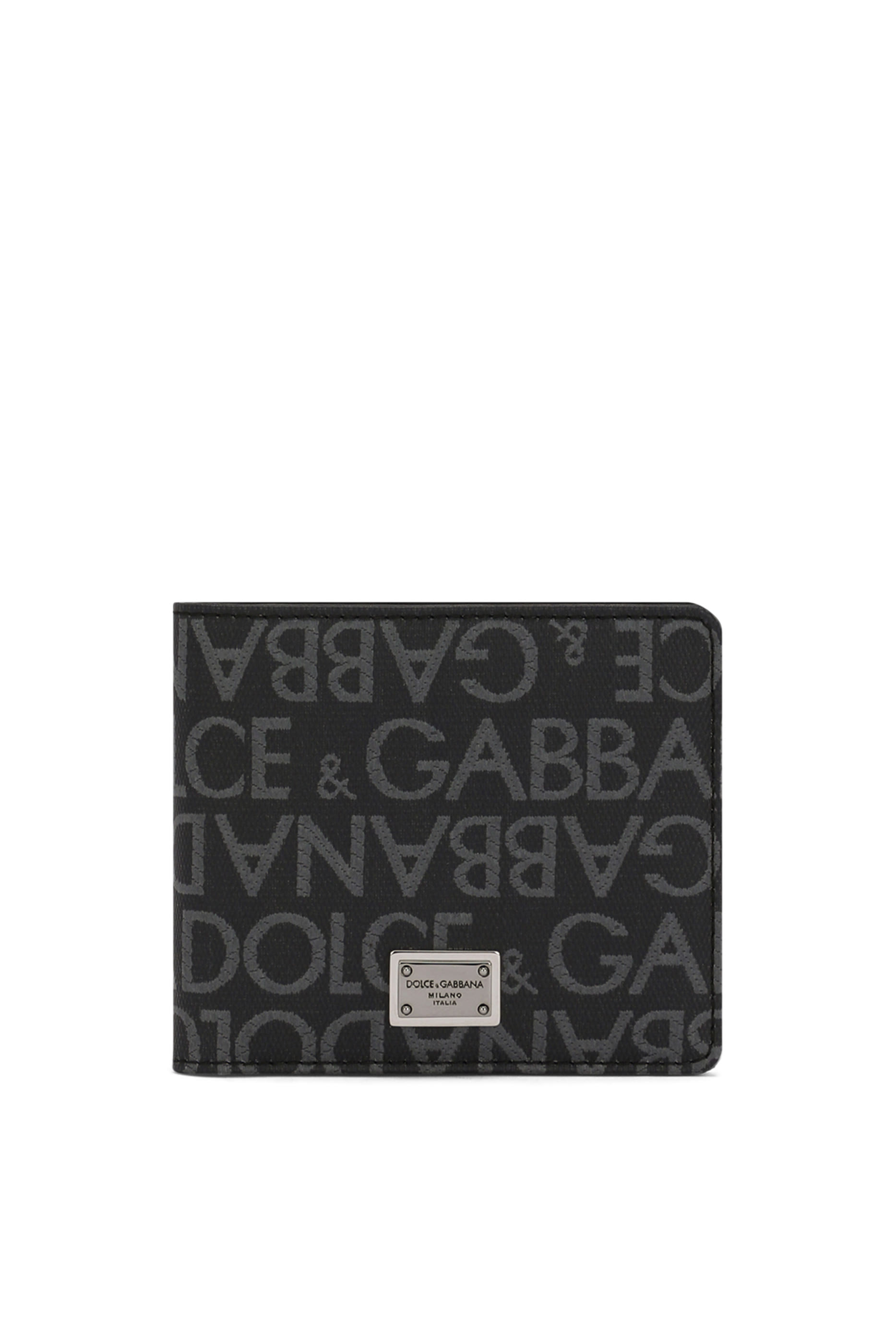 محفظة بتصميم ثنائي الطي جاكار مغلف