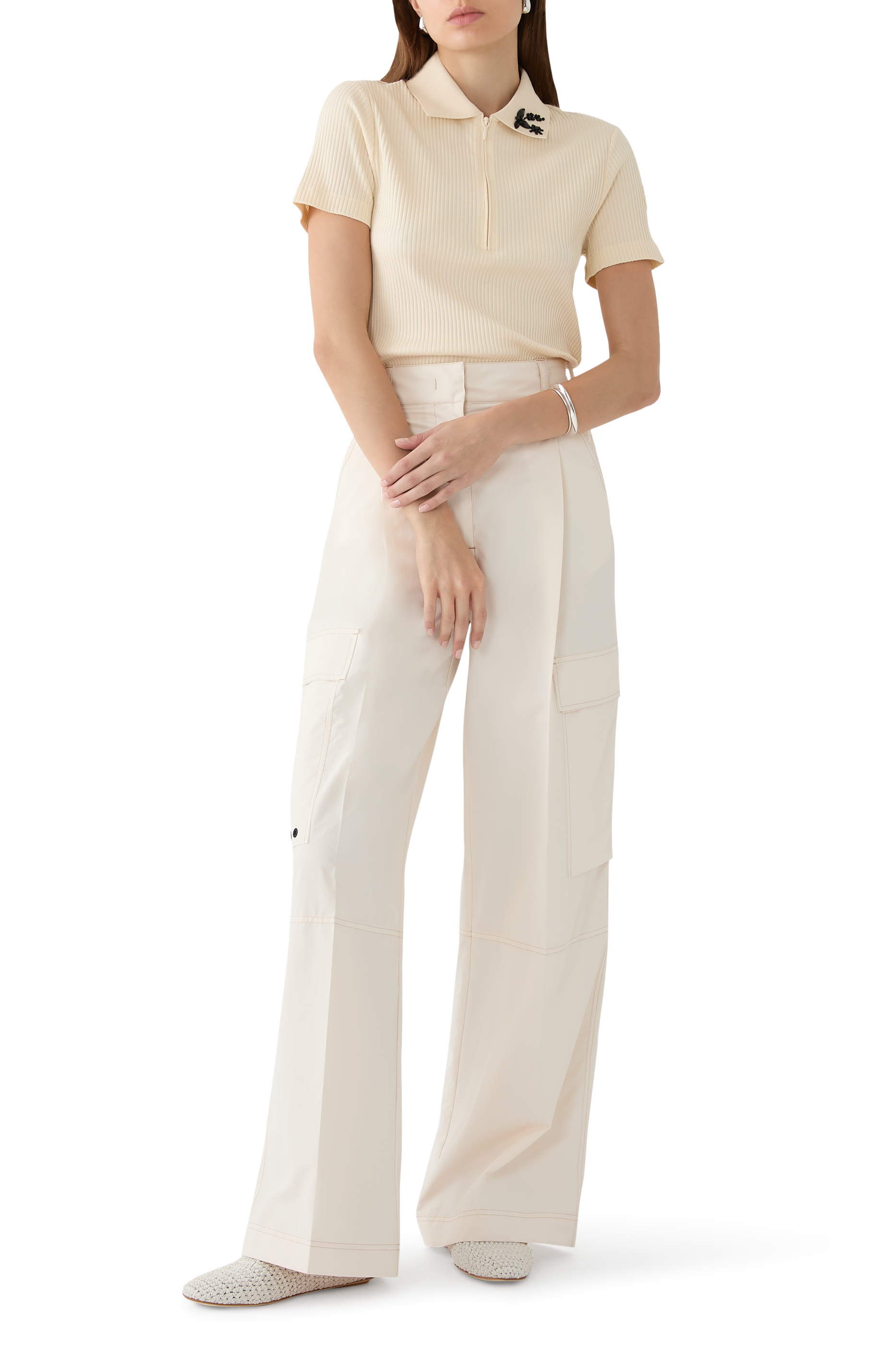 قميص بولو مطرز يدويًا قطن