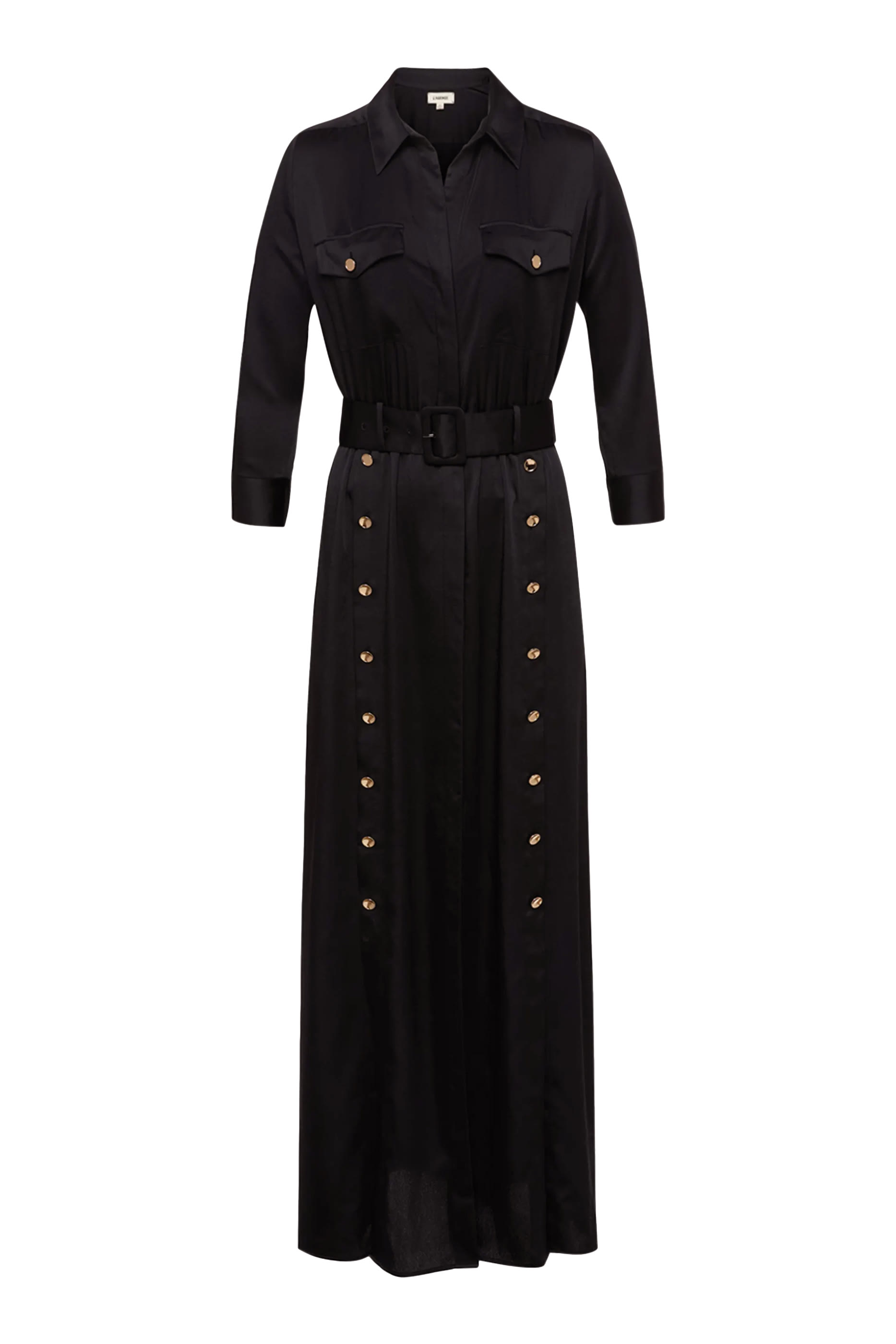 فستان أوريا بنمط قميص طويل ستان