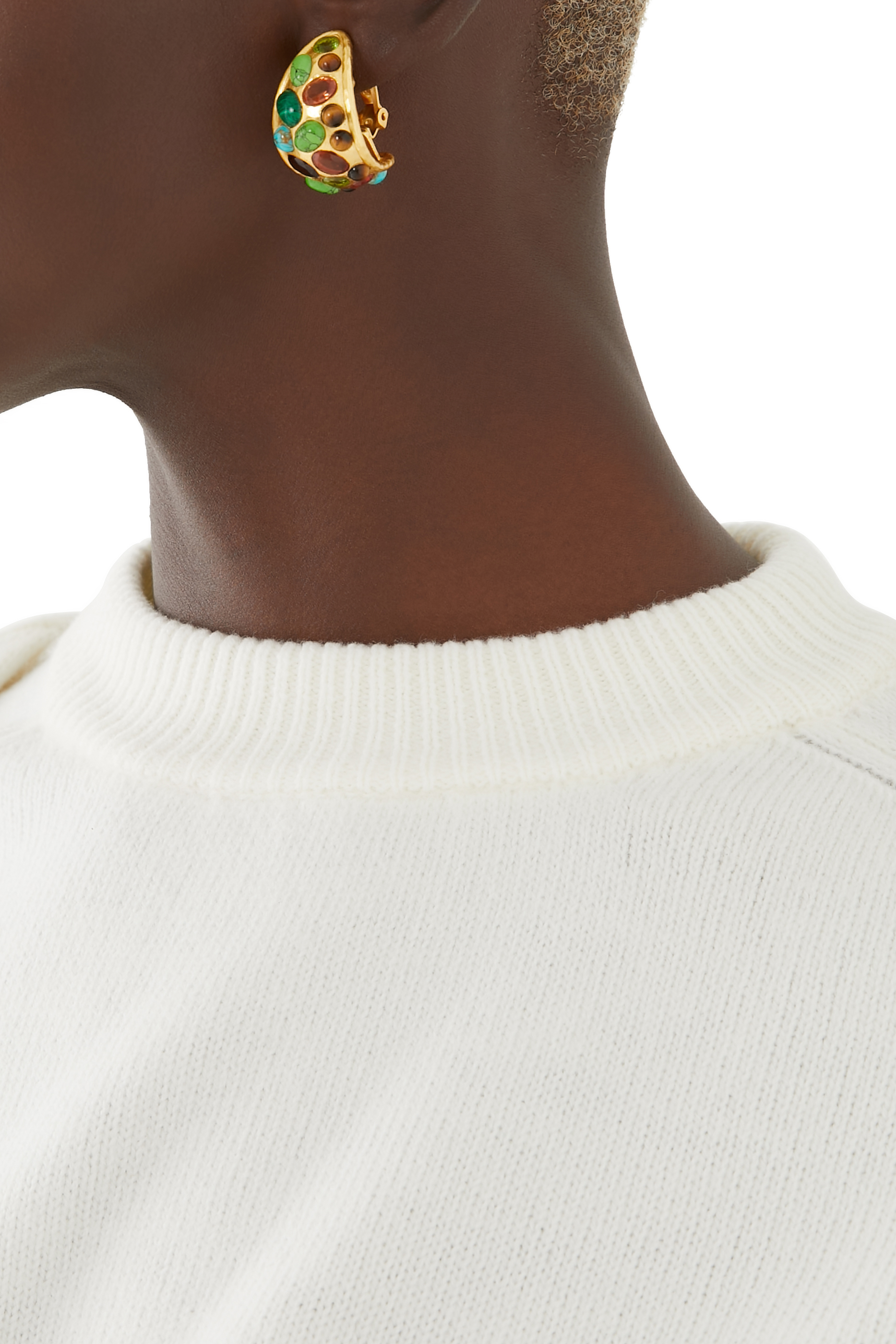 أقراط أليسيا مرصعة بأحجار متنوعة نحاس مطلي بذهب أصفر عيار 24