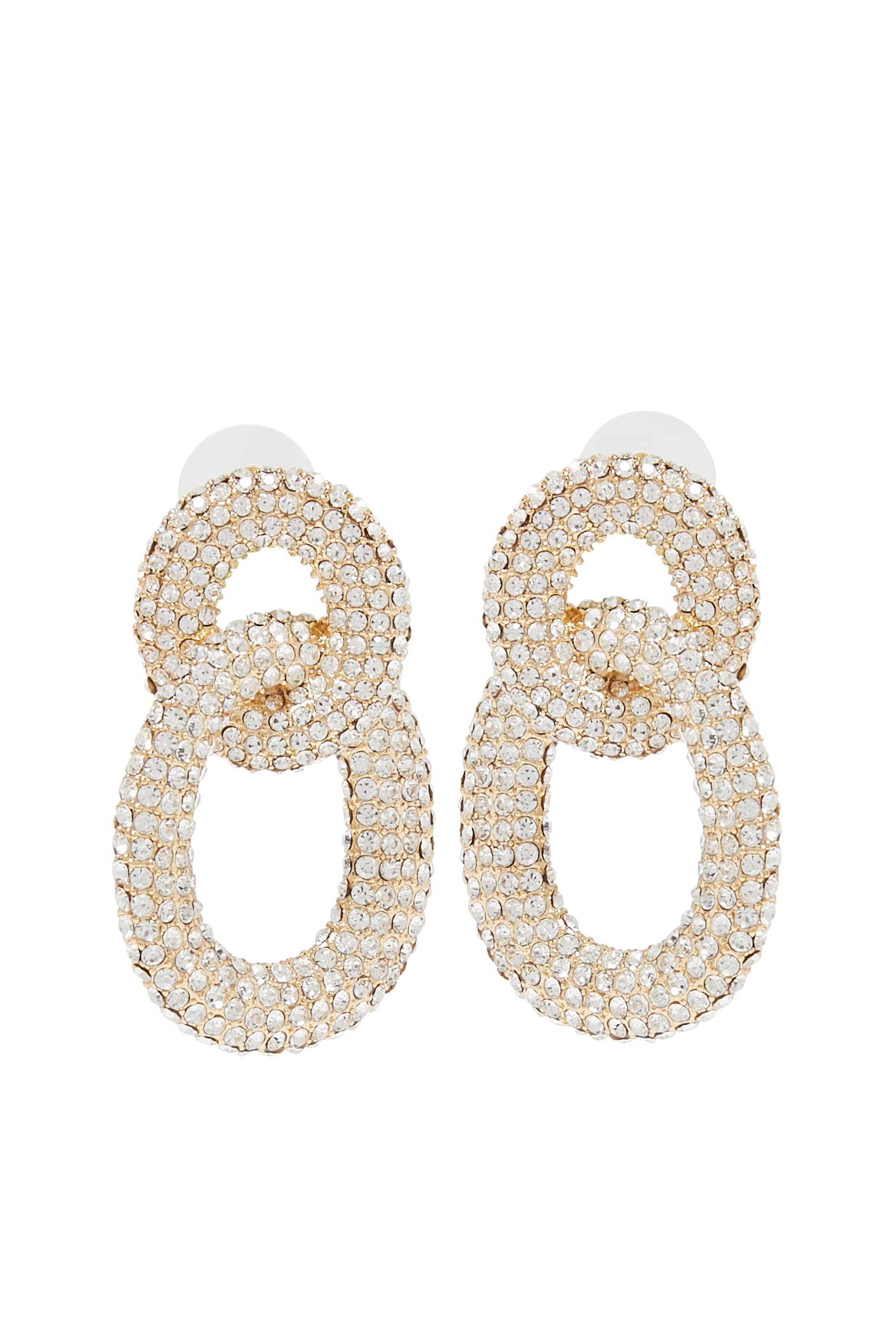 أقراط بحلقات مرصعة بكريستال