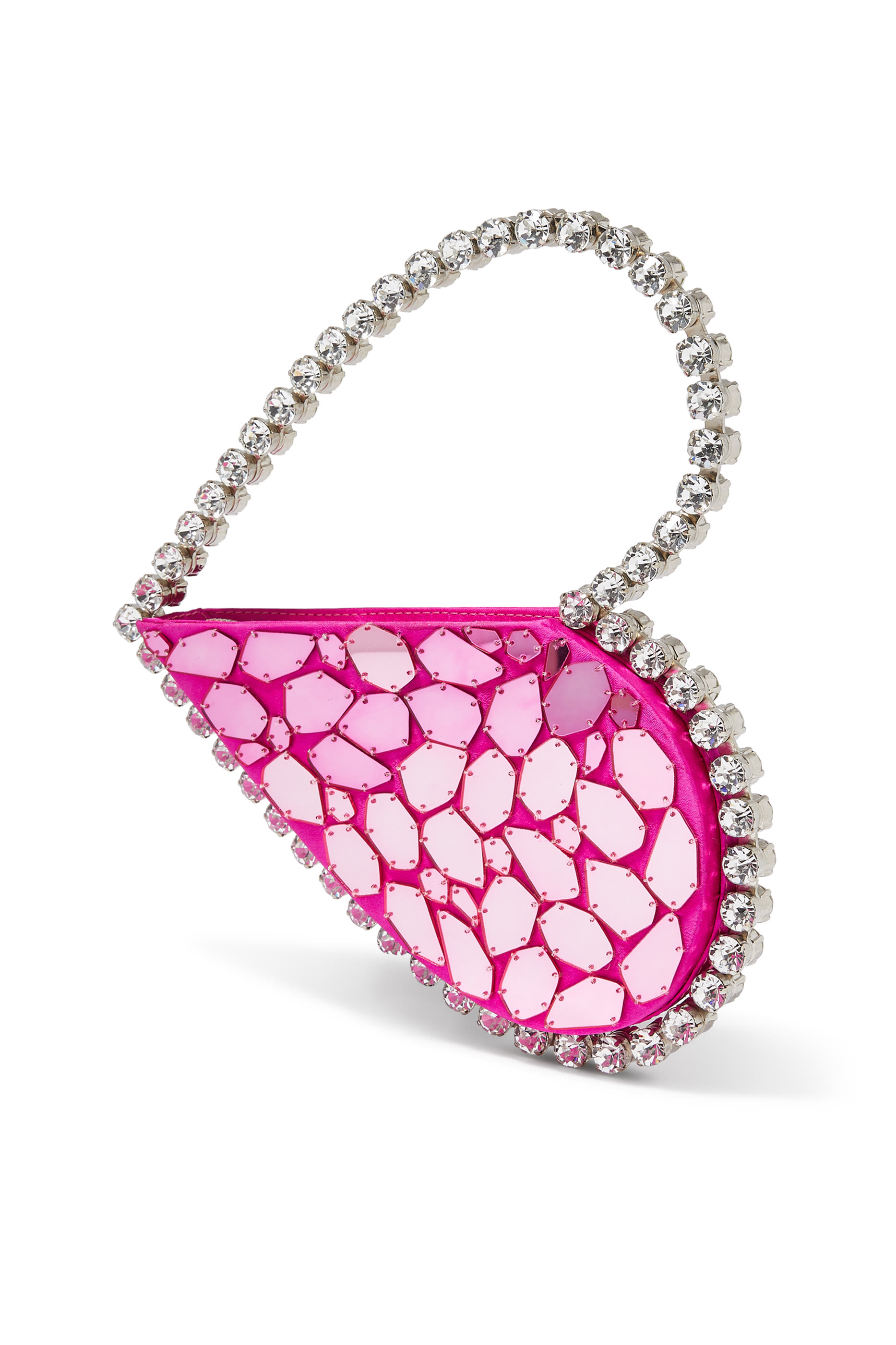 حقيبة لوف بتصميم قلب بيد علوية مرصعة بكريستال