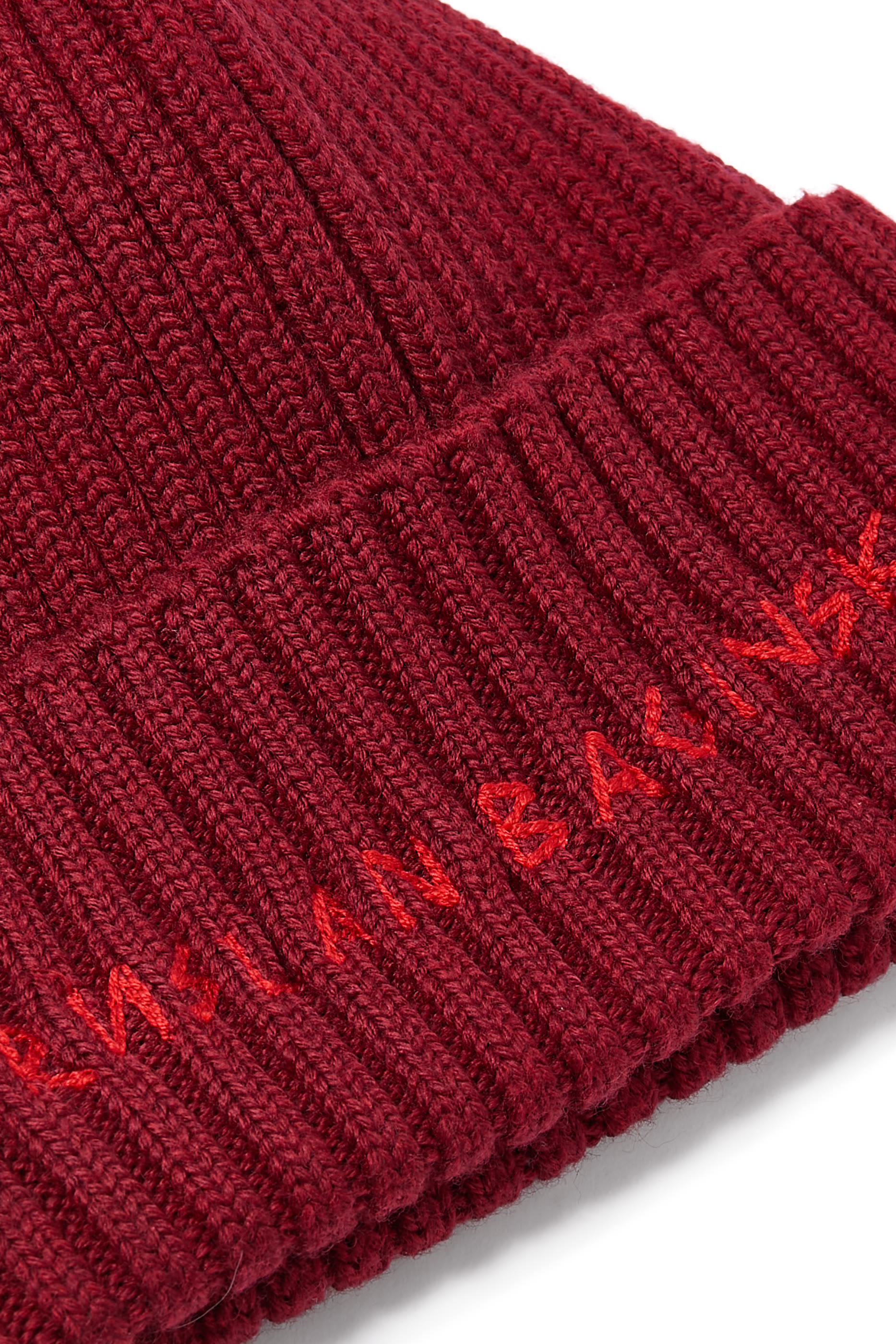 Monogram-Embroidered Wool Beanie