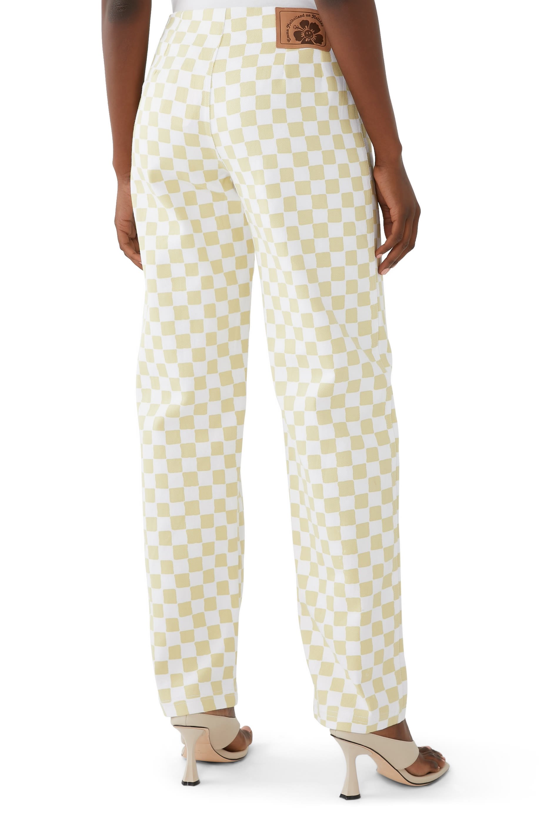 بنطال فاكيشن بنقشة مربعات