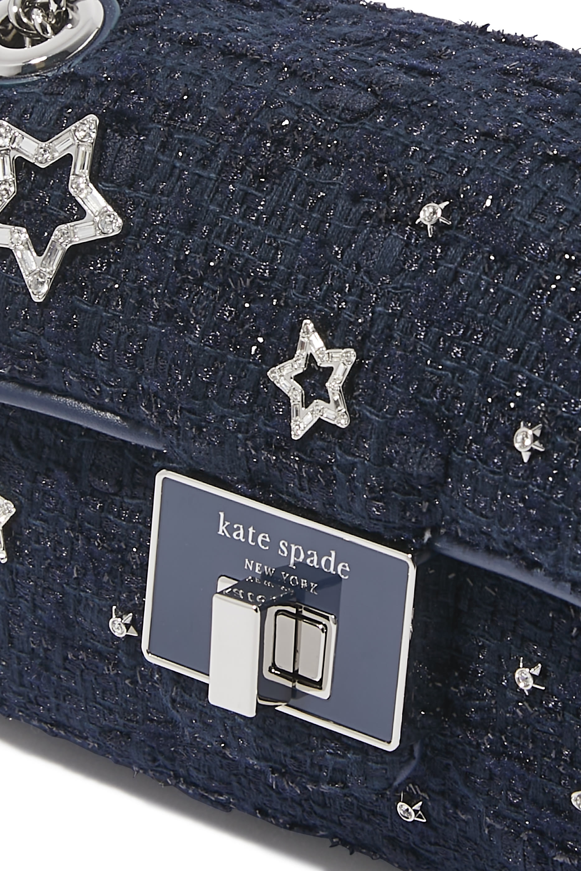 حقيبة كتف إيفلين صغيرة مرصعة تويد