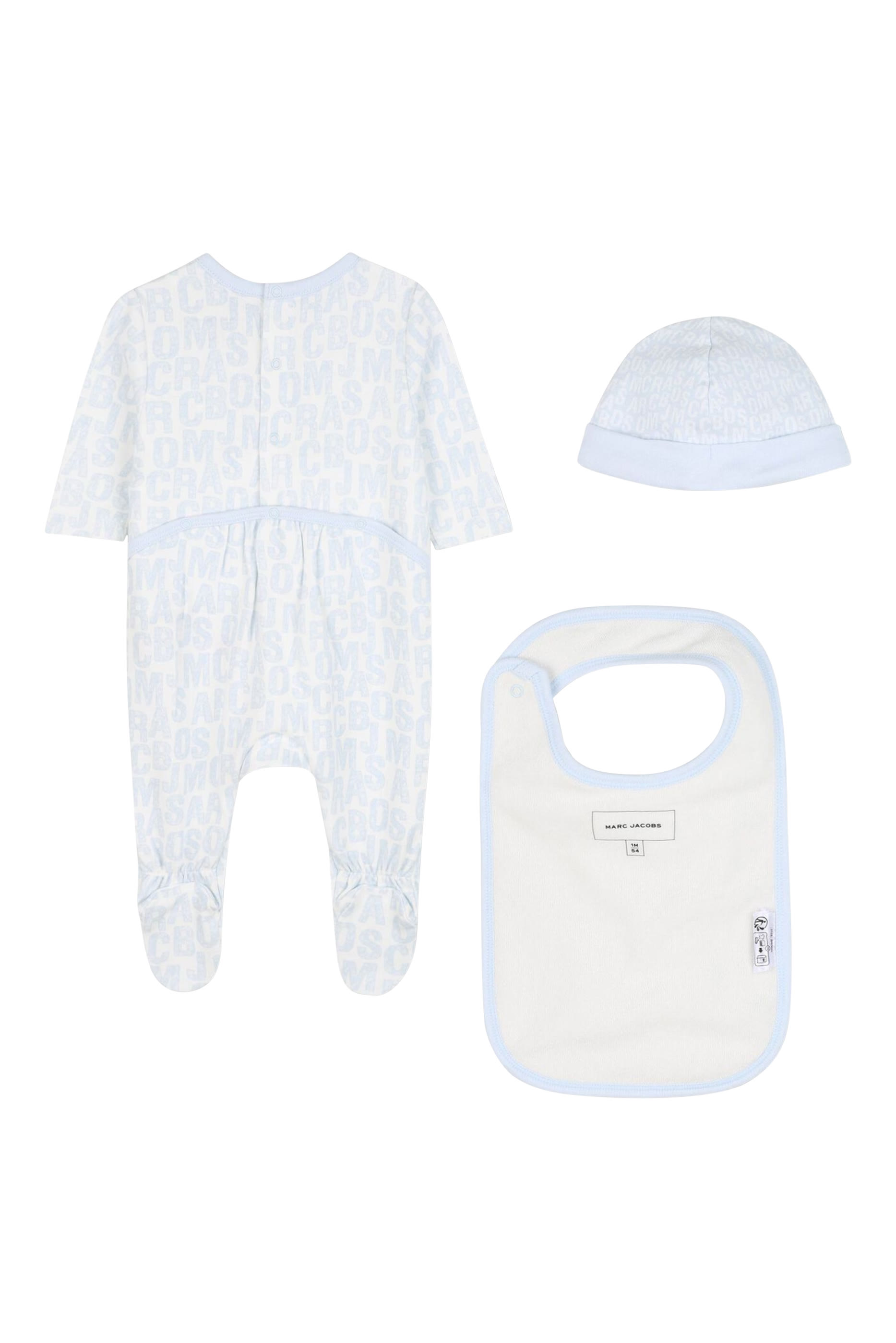 طقم لباس قطعة واحدة بنقشة شعار الماركة للأطفال، 3 قطع