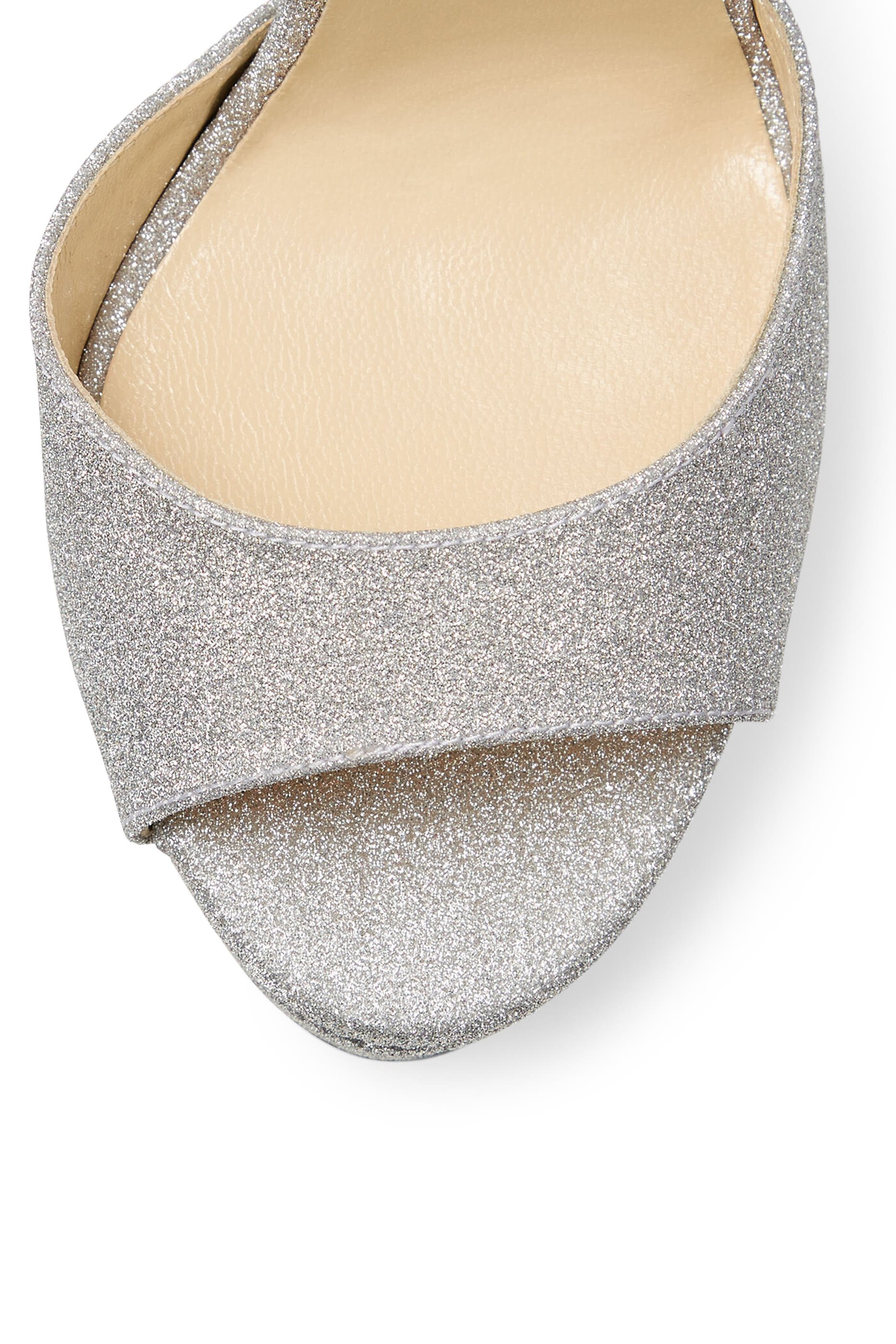 حذاء ماكس 150 بنعل سميك وكعب رفيع مزين بغليتر لامع