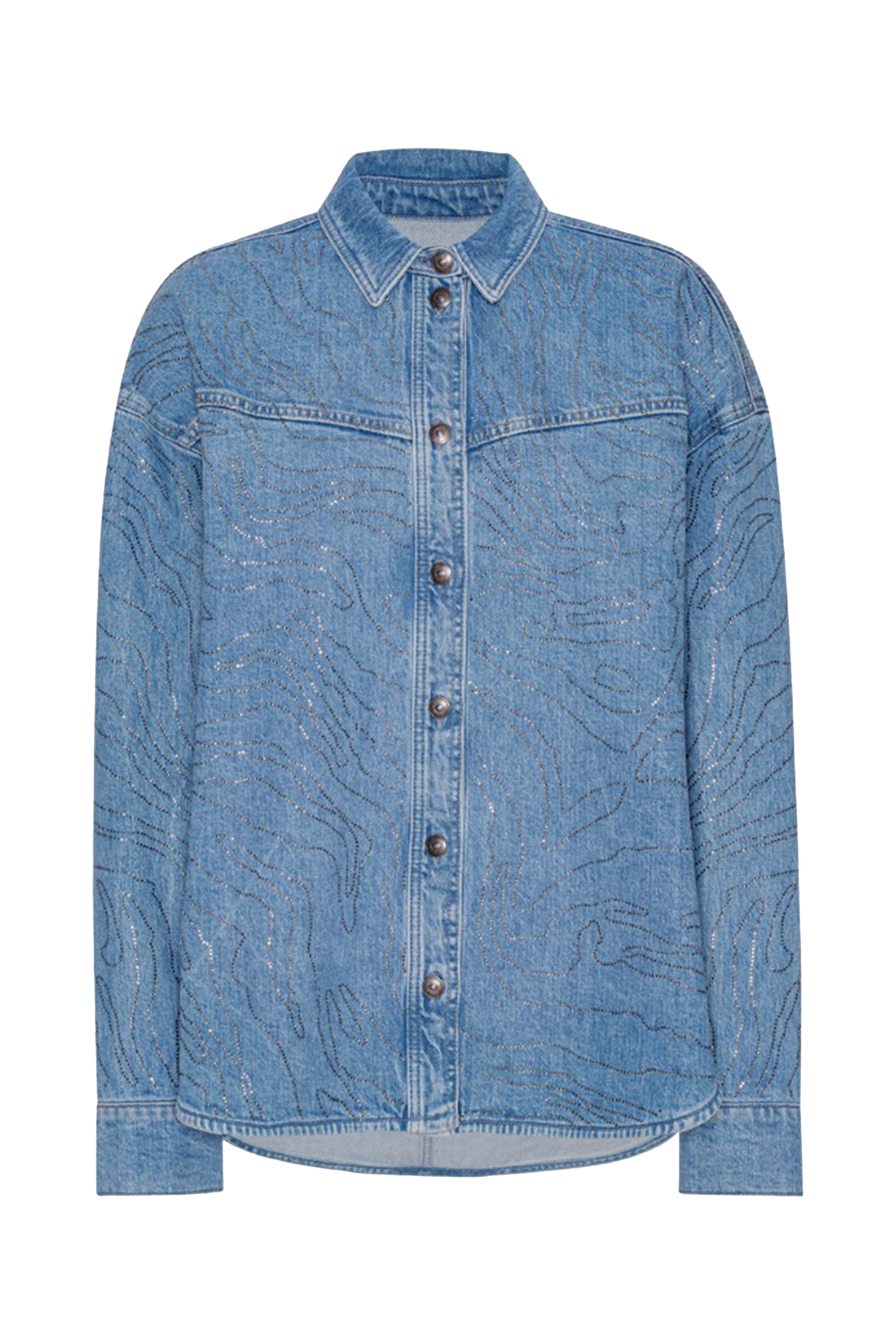 قميص دنيم أني مزيّن بأحجار الراين