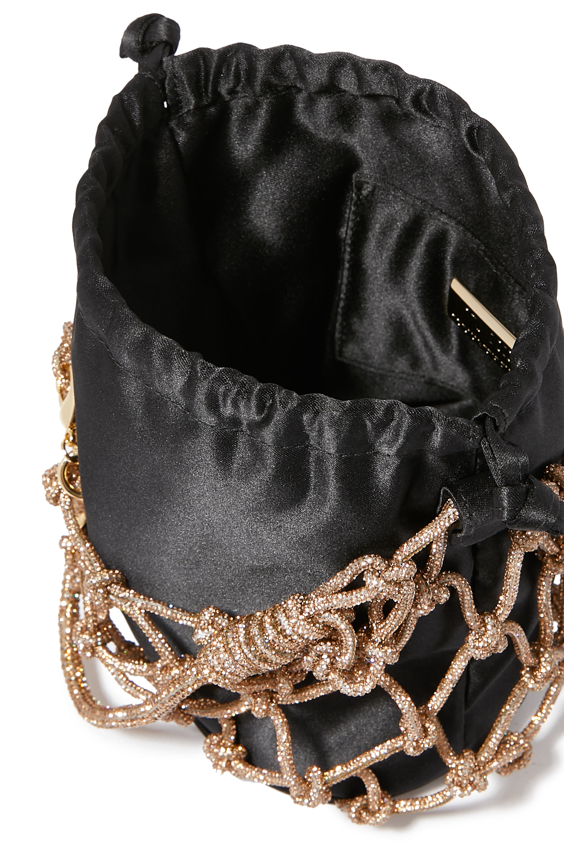 حقيبة صغيرة لامعة قماش شبكي