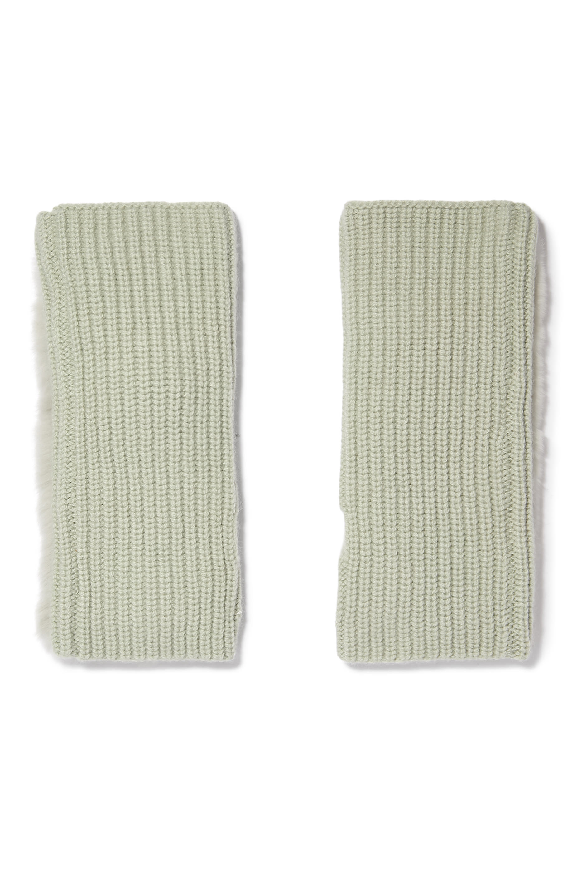 قفازات بلا أصابع نسيج كشمير وصوف وفرو أرنب ريكس