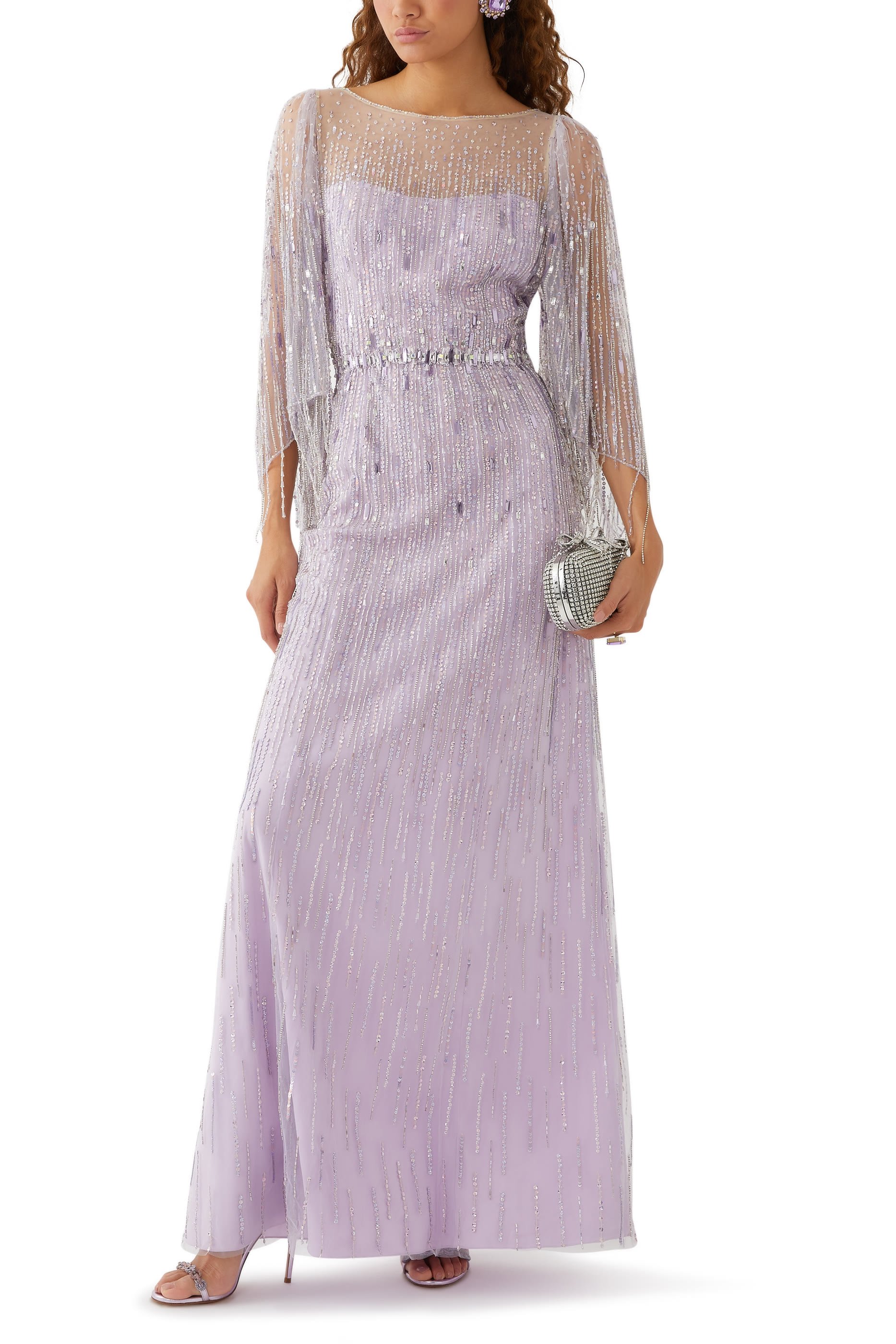 فستان سهرة رابسودي بتفاصيل زينة