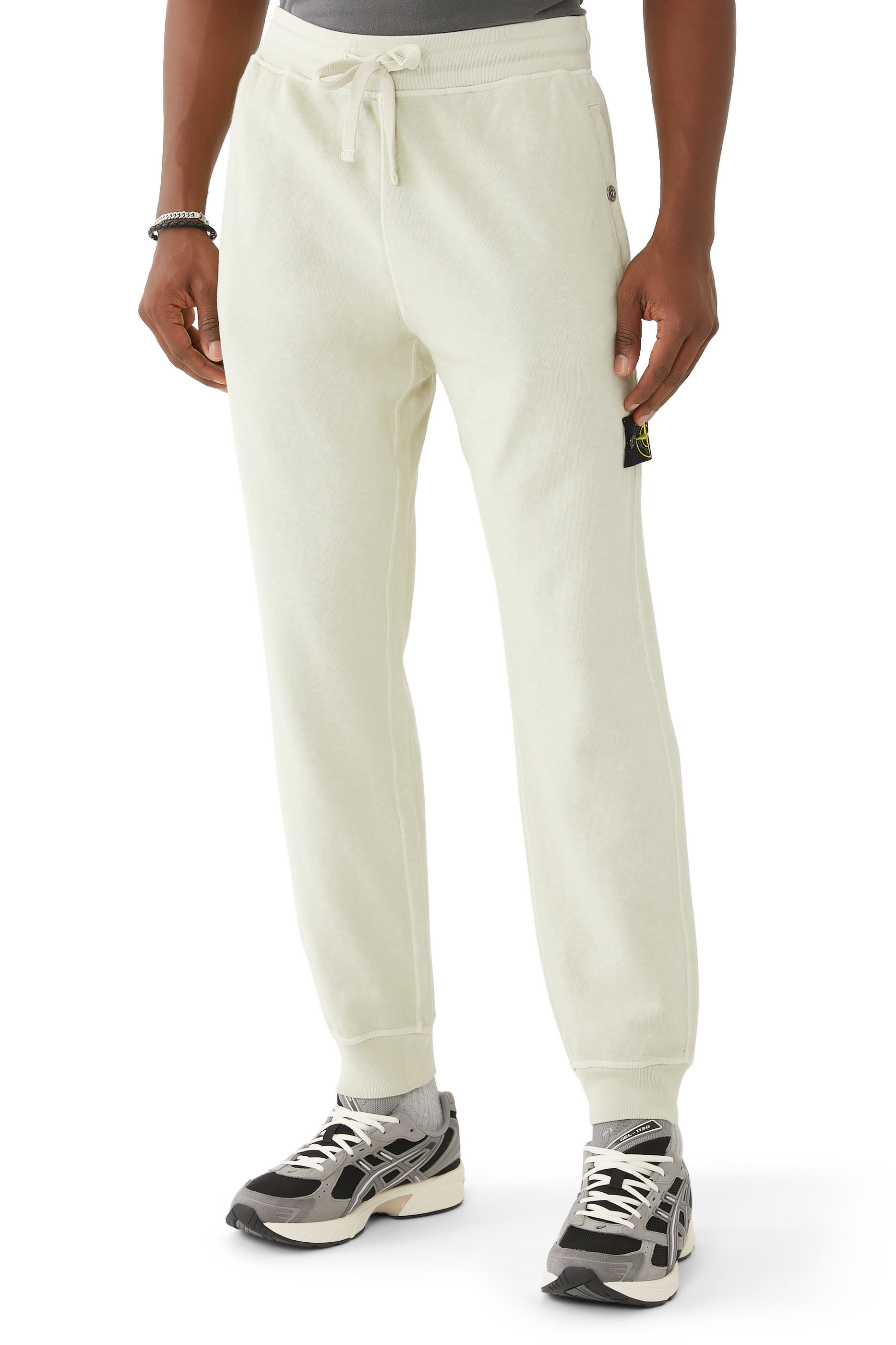 بنطال رياضي صوف وقطن بشعار الماركة