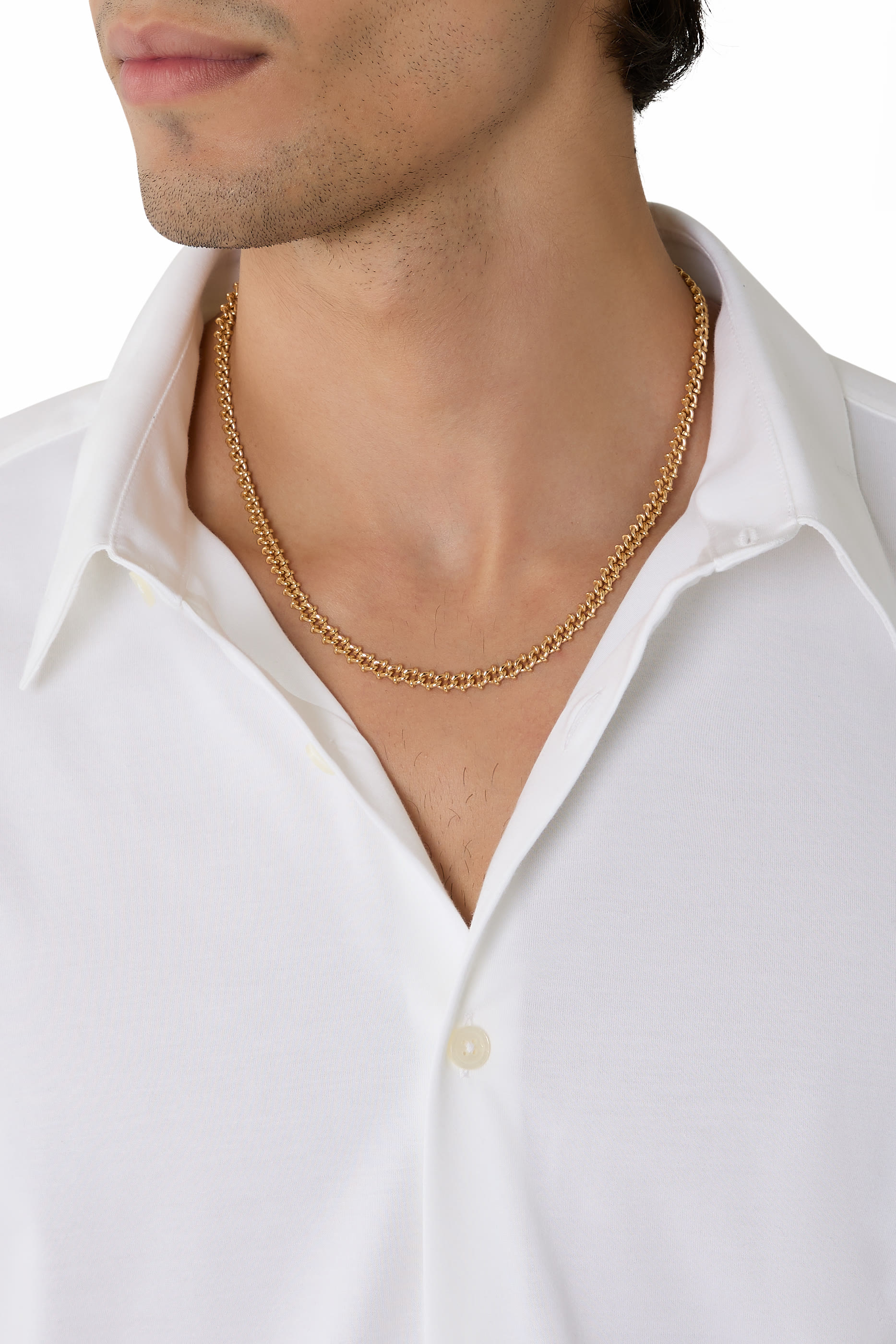  Knotted Chain Necklace, 24k Gold-Plated Sterling Silver 