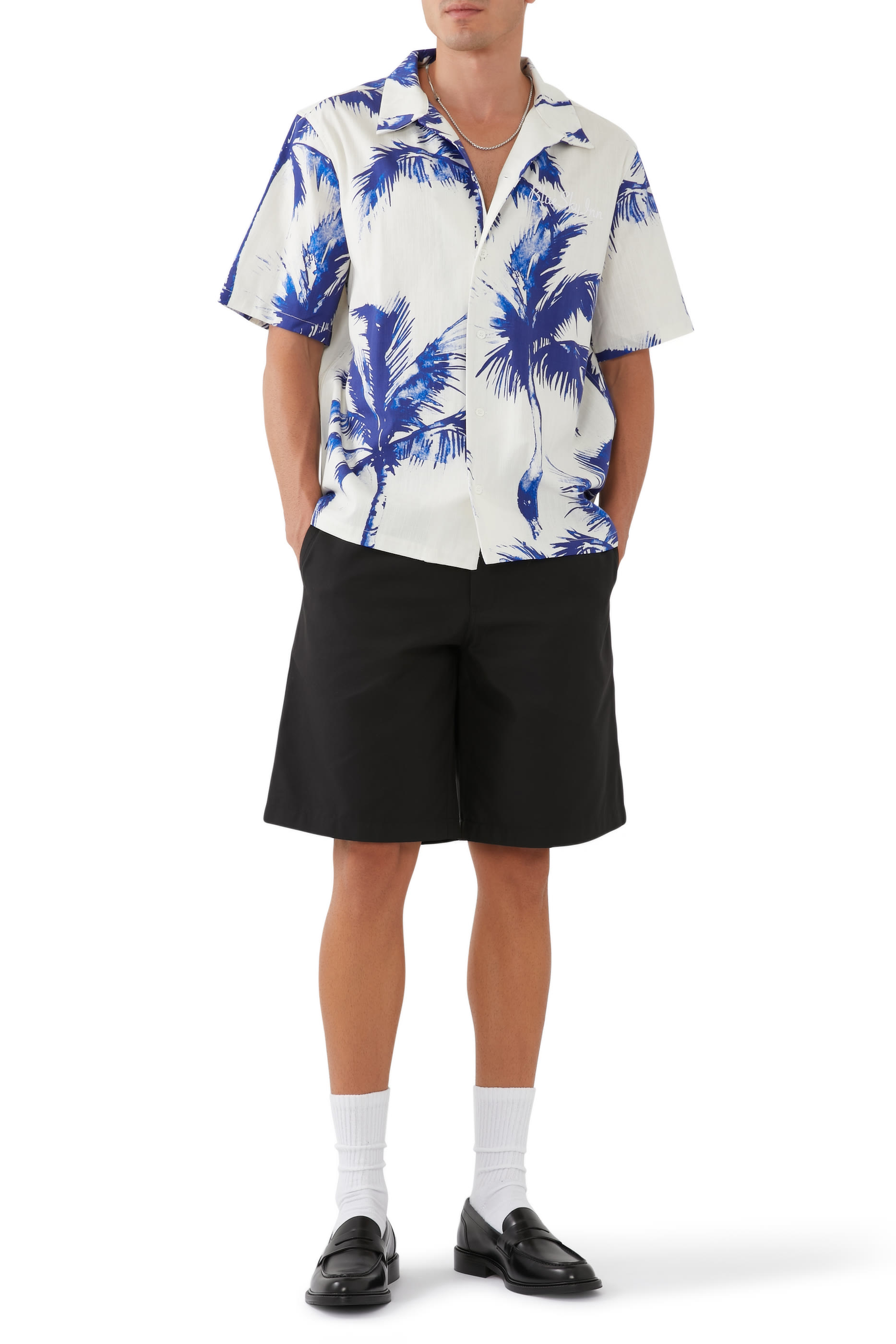 قميص بنقشة شجر نخيل كتان