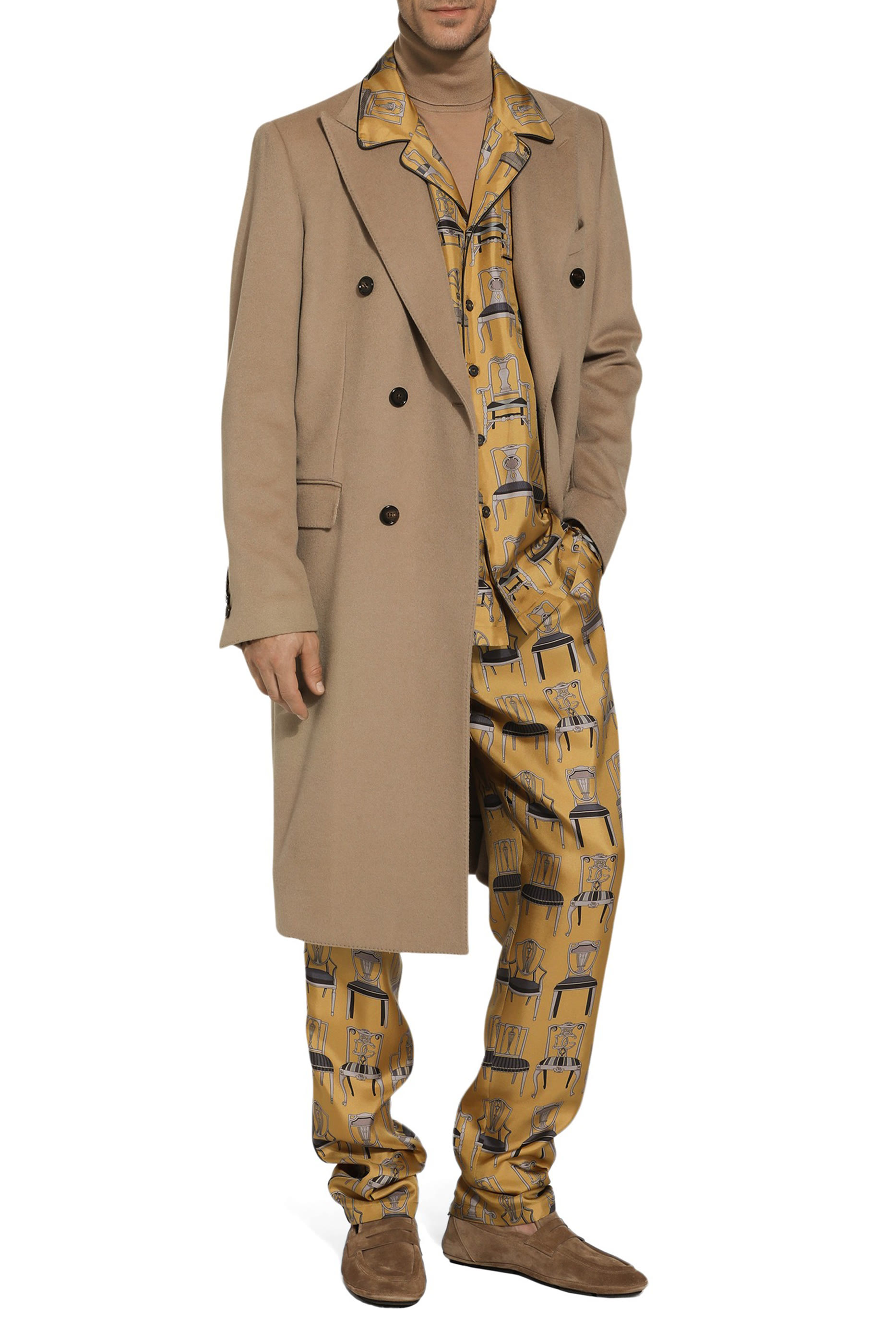 بنطال رياضي حرير تويل بنقشة