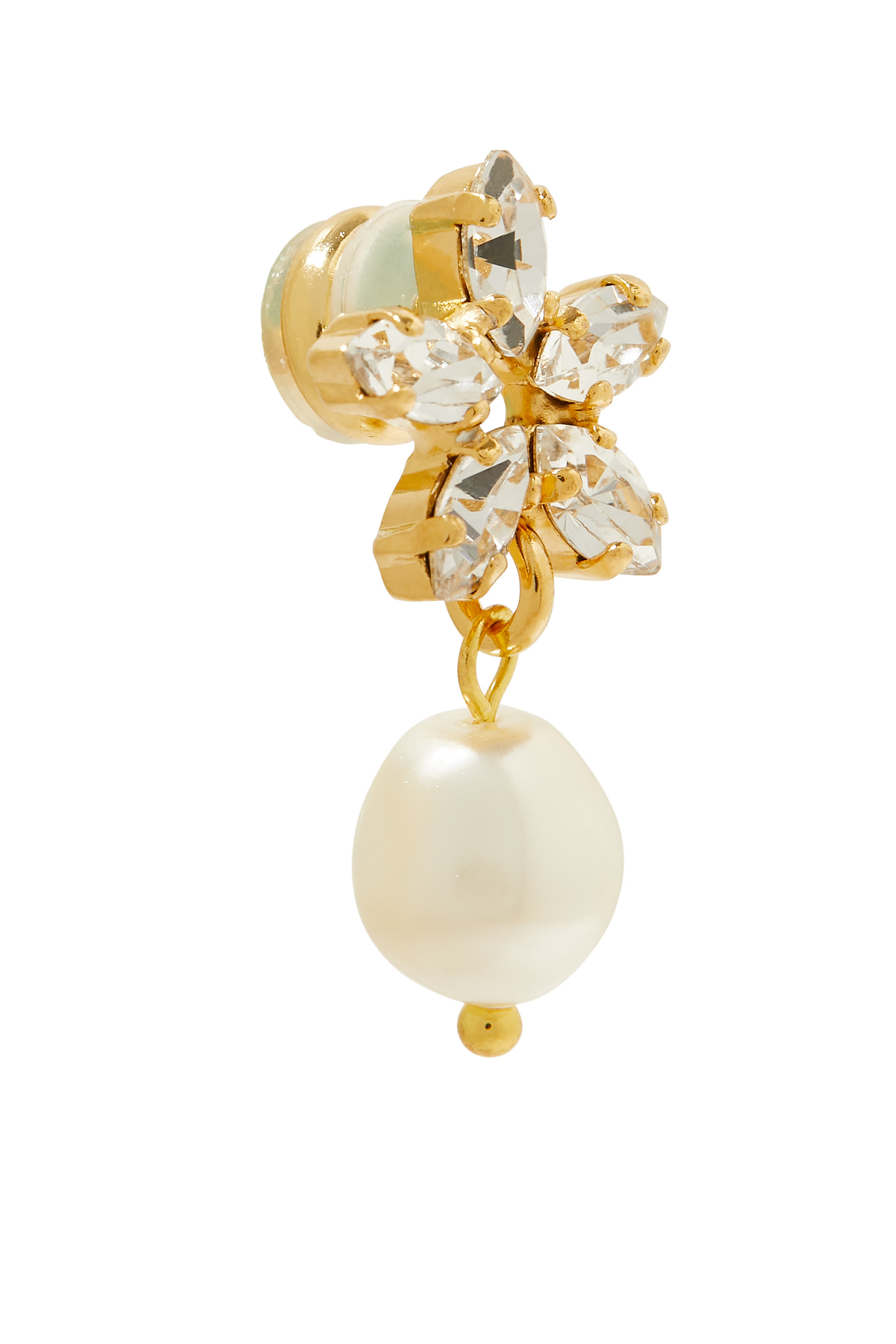 أقراط إيمي مرصعة بكريستال سواروفسكي، معدن مطلي بذهب عيار 18