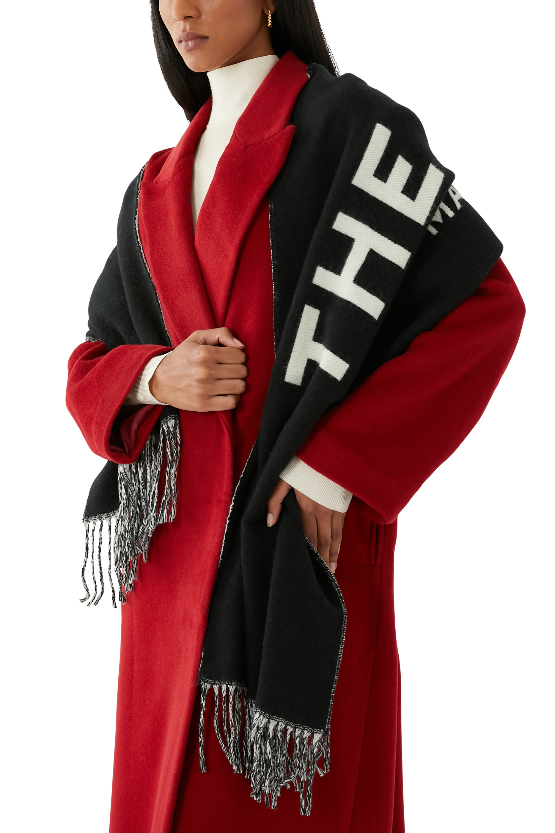 وشاح بشعار الماركة مزيج صوف