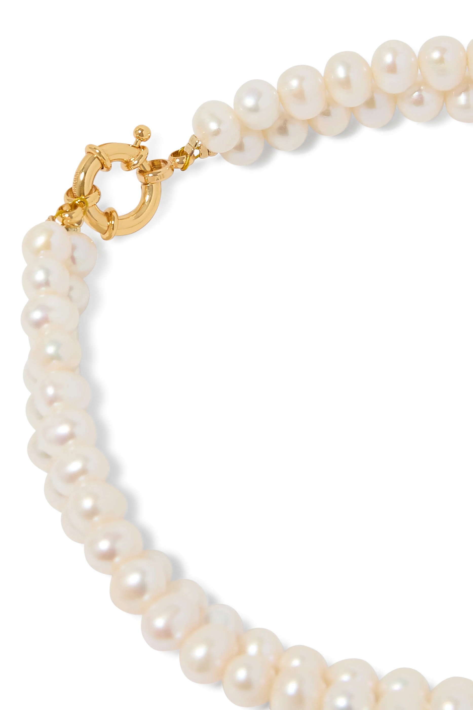 قلادة رقبة مرصعة بلؤلؤ ومزينة بحلي بتصميم قضيب مرصعة بكريستال