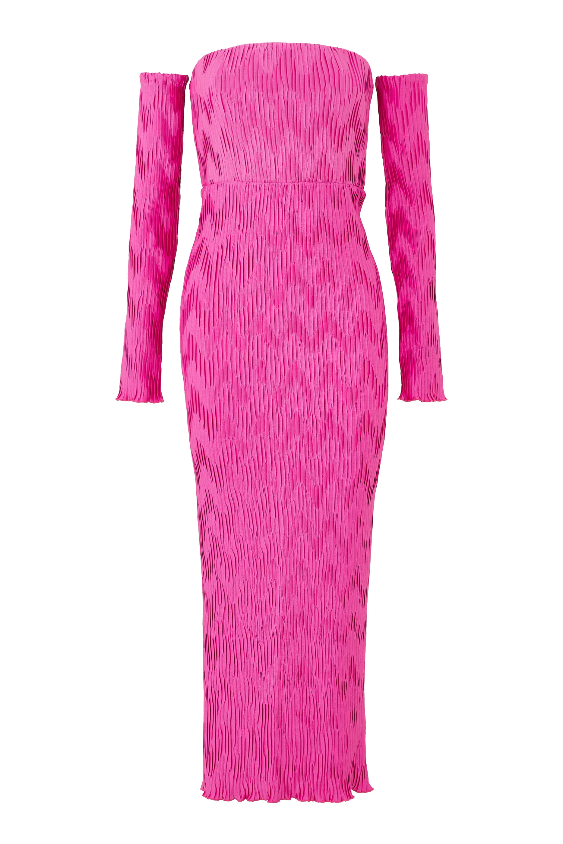 فستان افير متوسط الطول بطيات