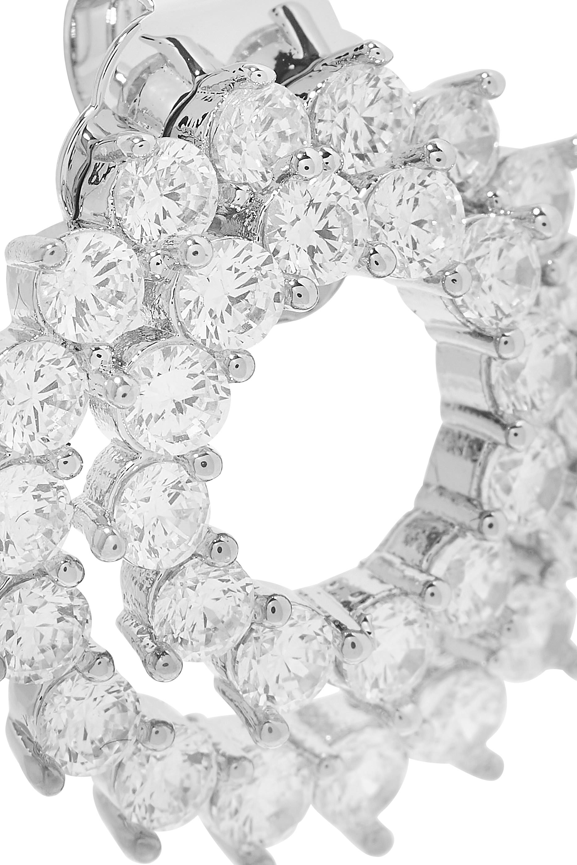 أقراط سبايرل مرصعة بأحجار زركونيا مكعبة، نحاس مطلي