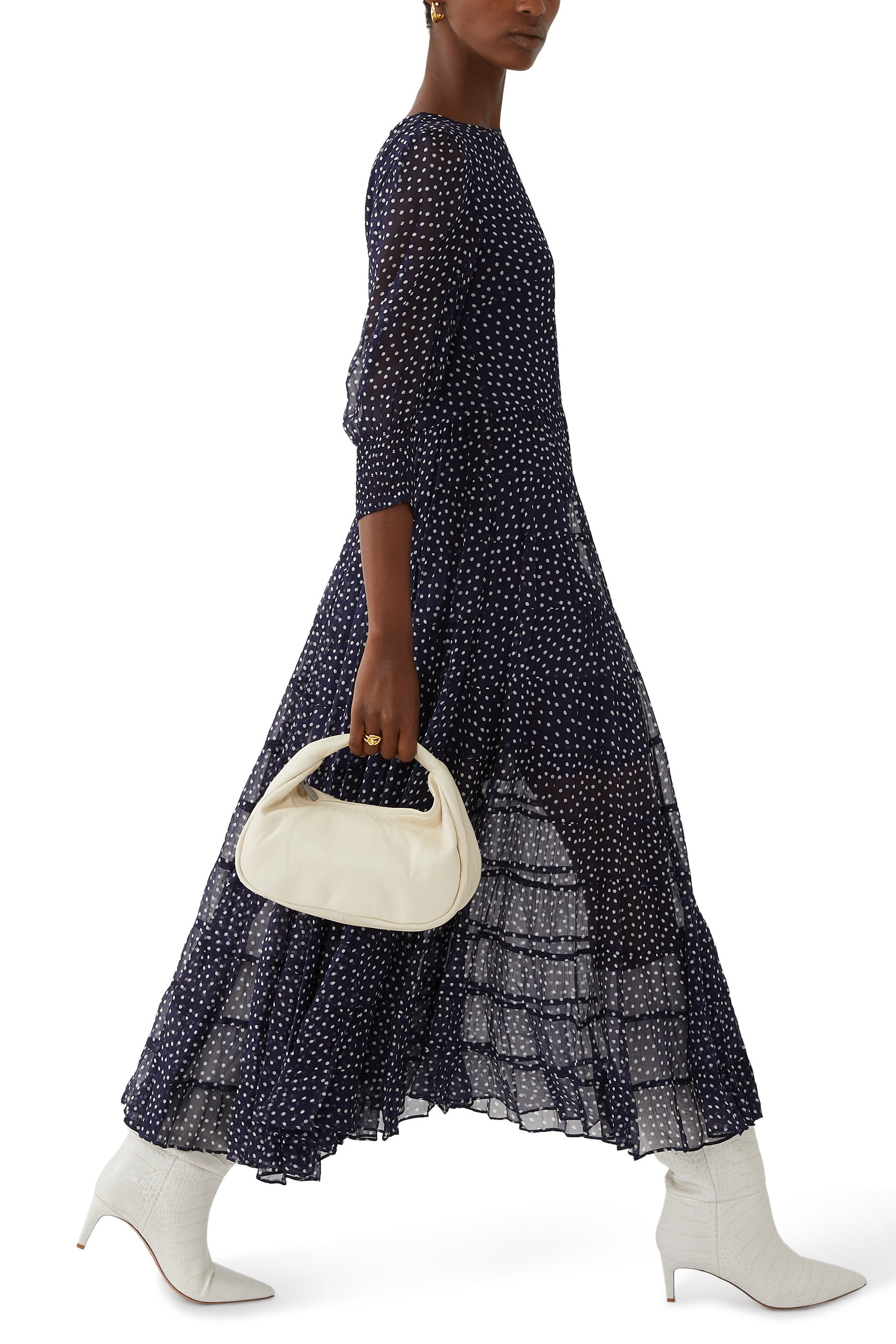 فستان كريستين متوسط الطول بتصميم متدرج