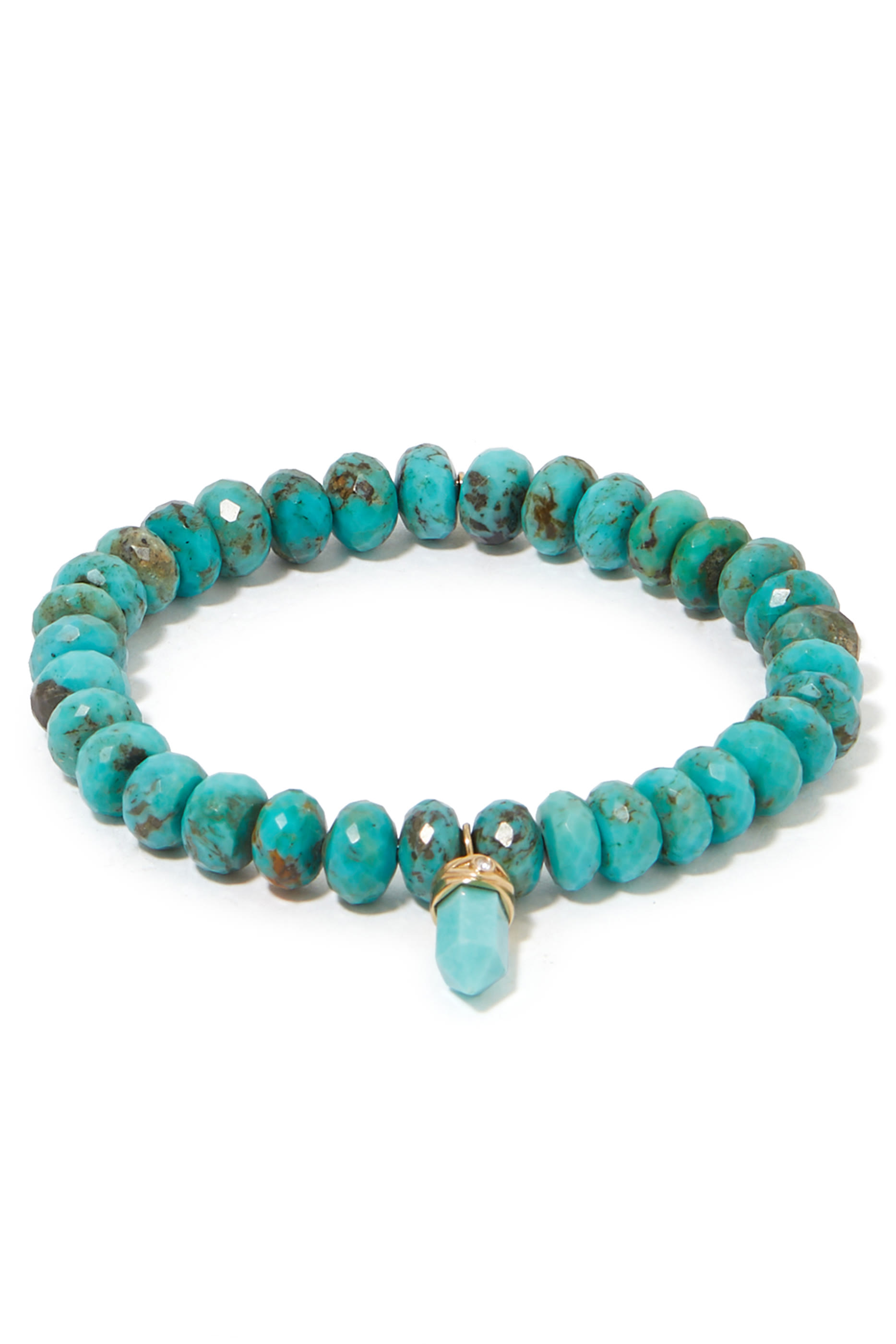 سوار بحلية بتصميم عين حسود مرصع بالماس والفيروز ذهب أصفر عيار 14