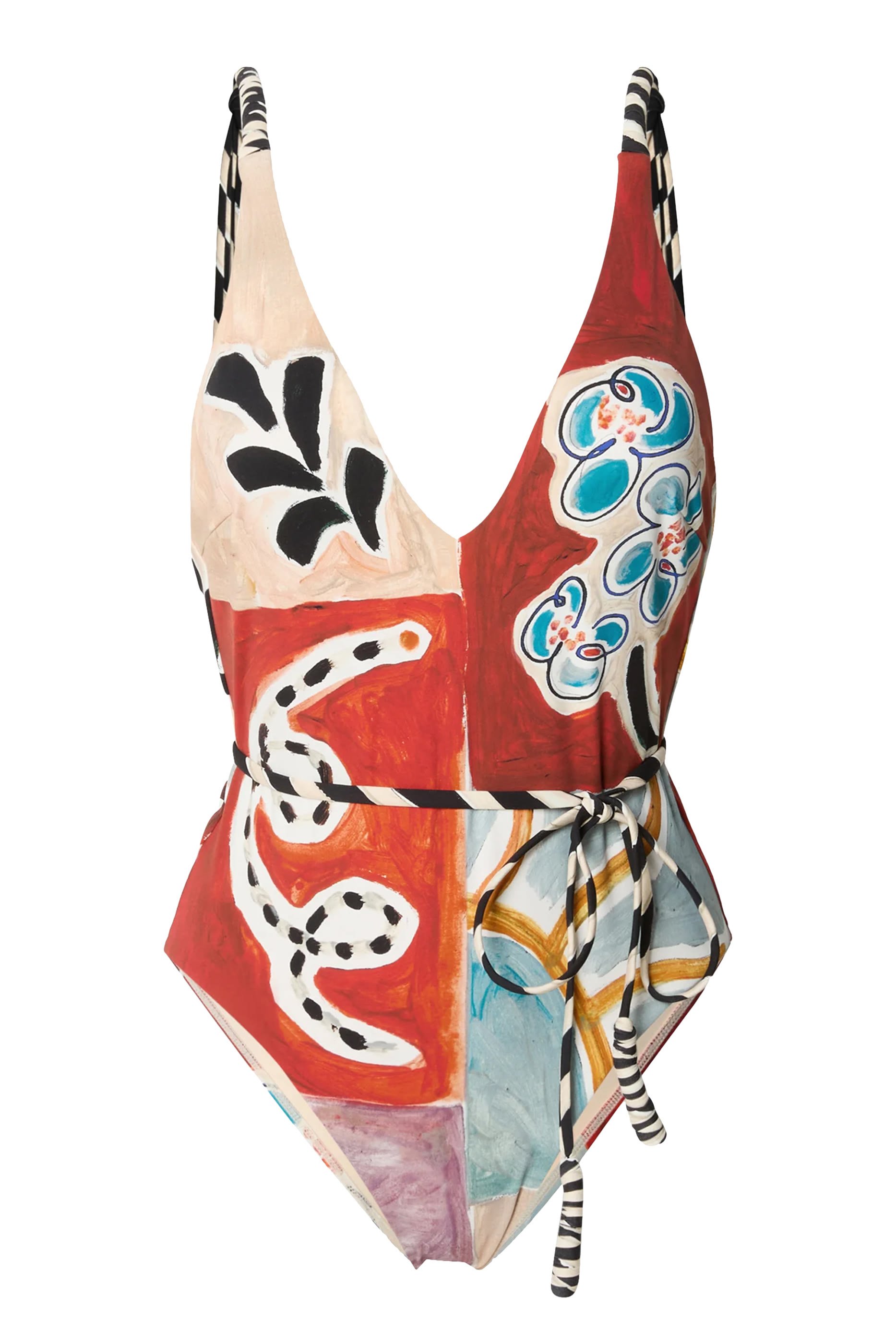 لباس سباحة مشيل قطعة واحدة بياقة V