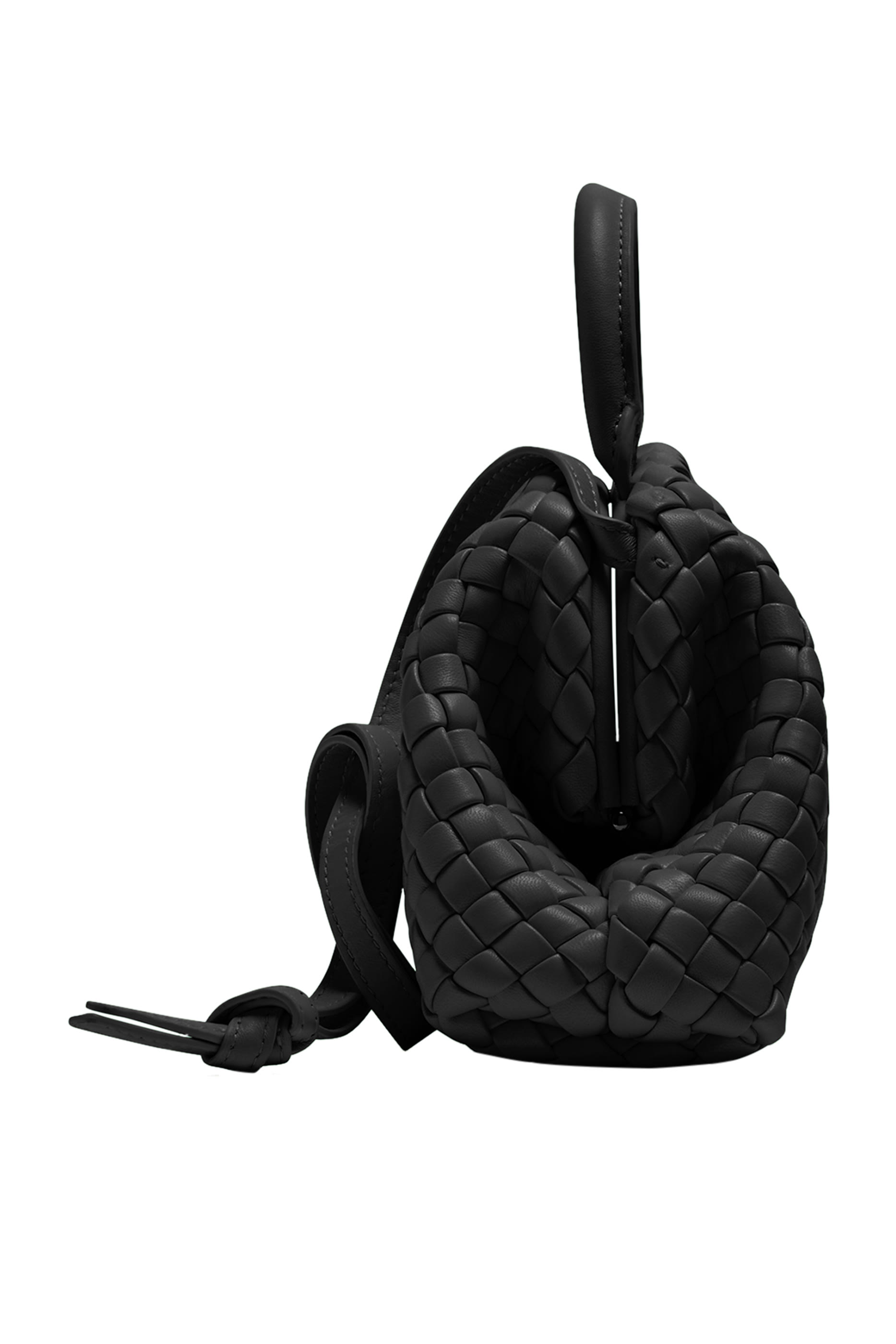 حقيبة مبطنة صغيرة بيد علوية جلد مجدول