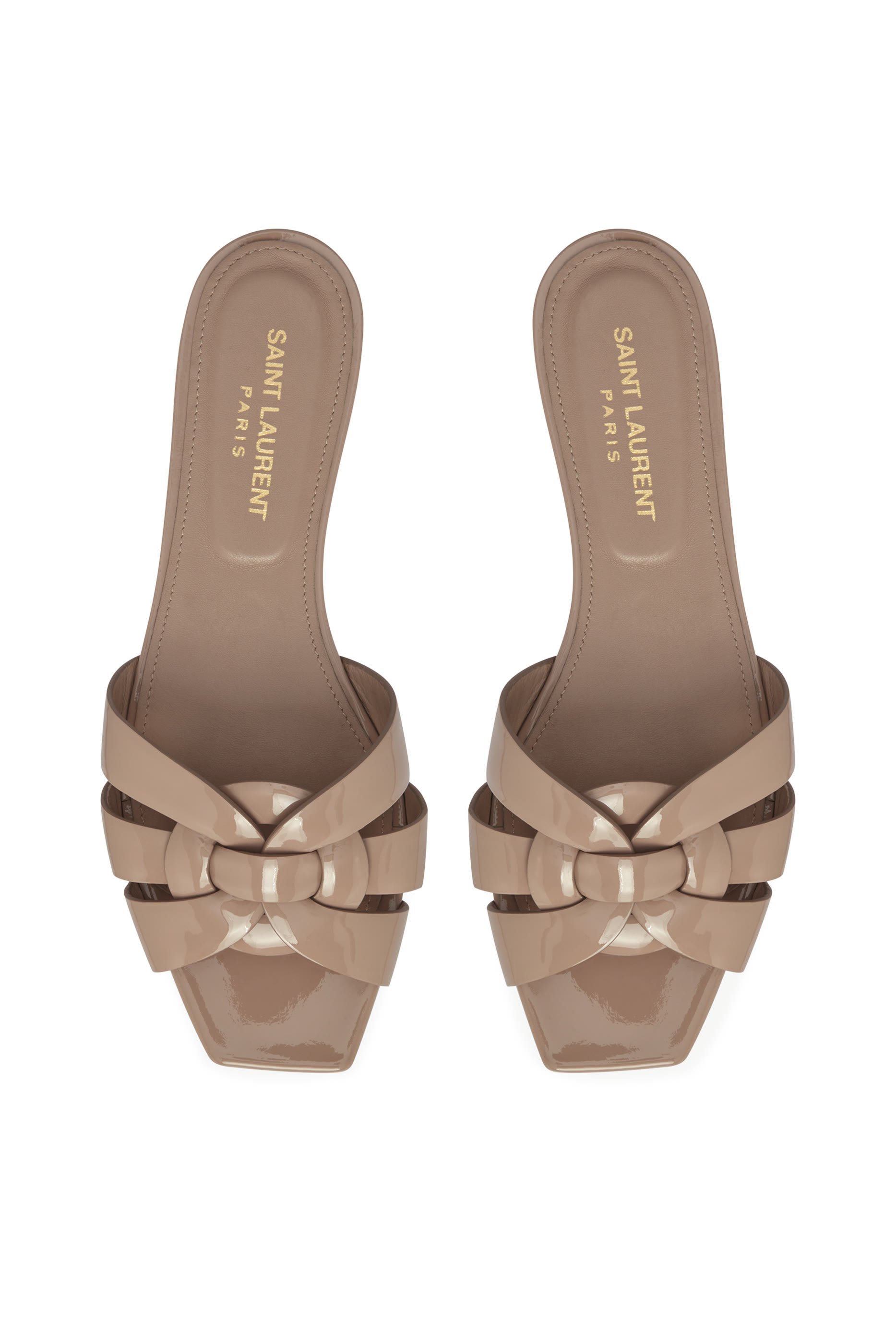 حذاء تريبيوت مفتوح من الخلف جلد لامع