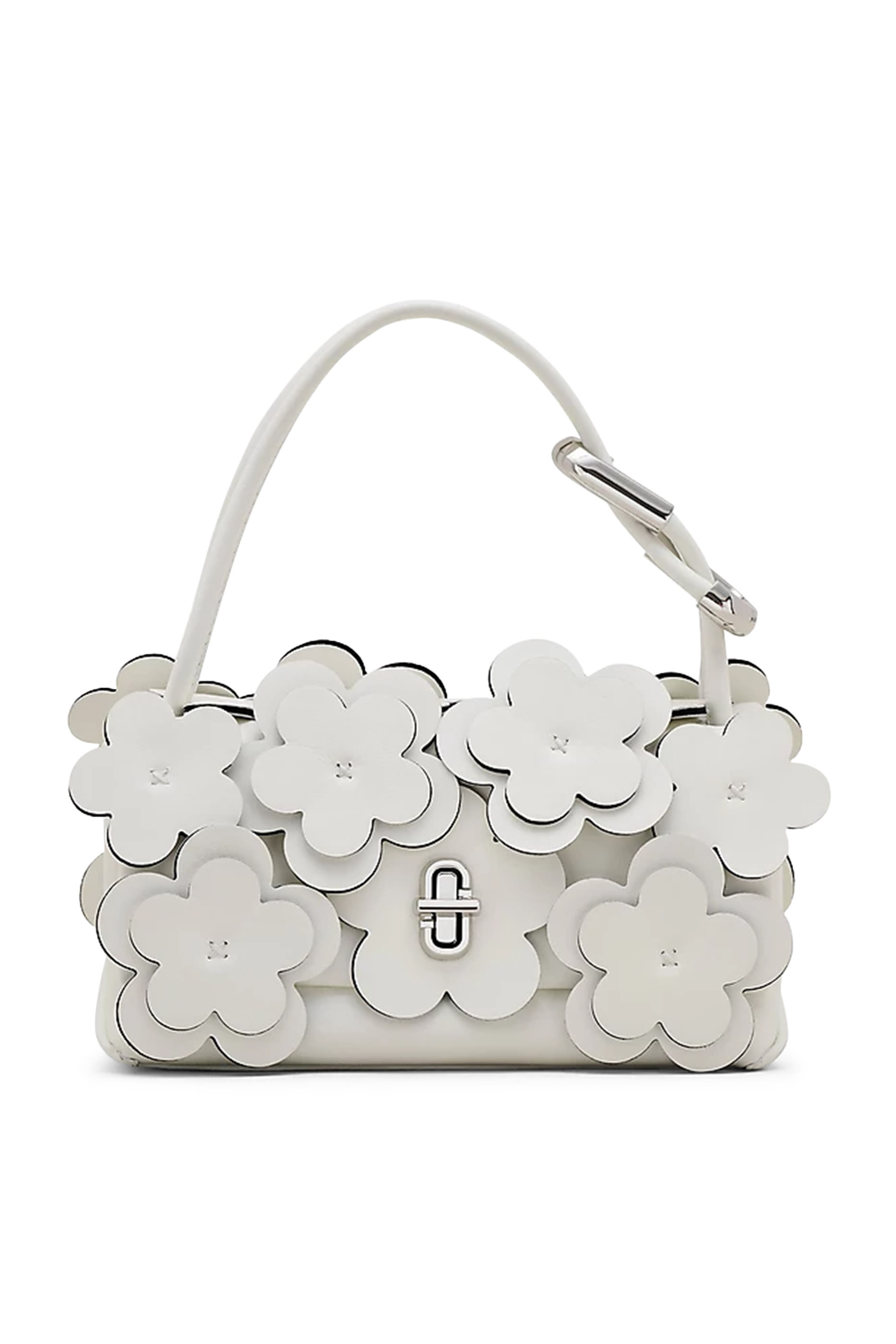 حقيبة صغيرة بزهور بارزة وحلية مزدوجة