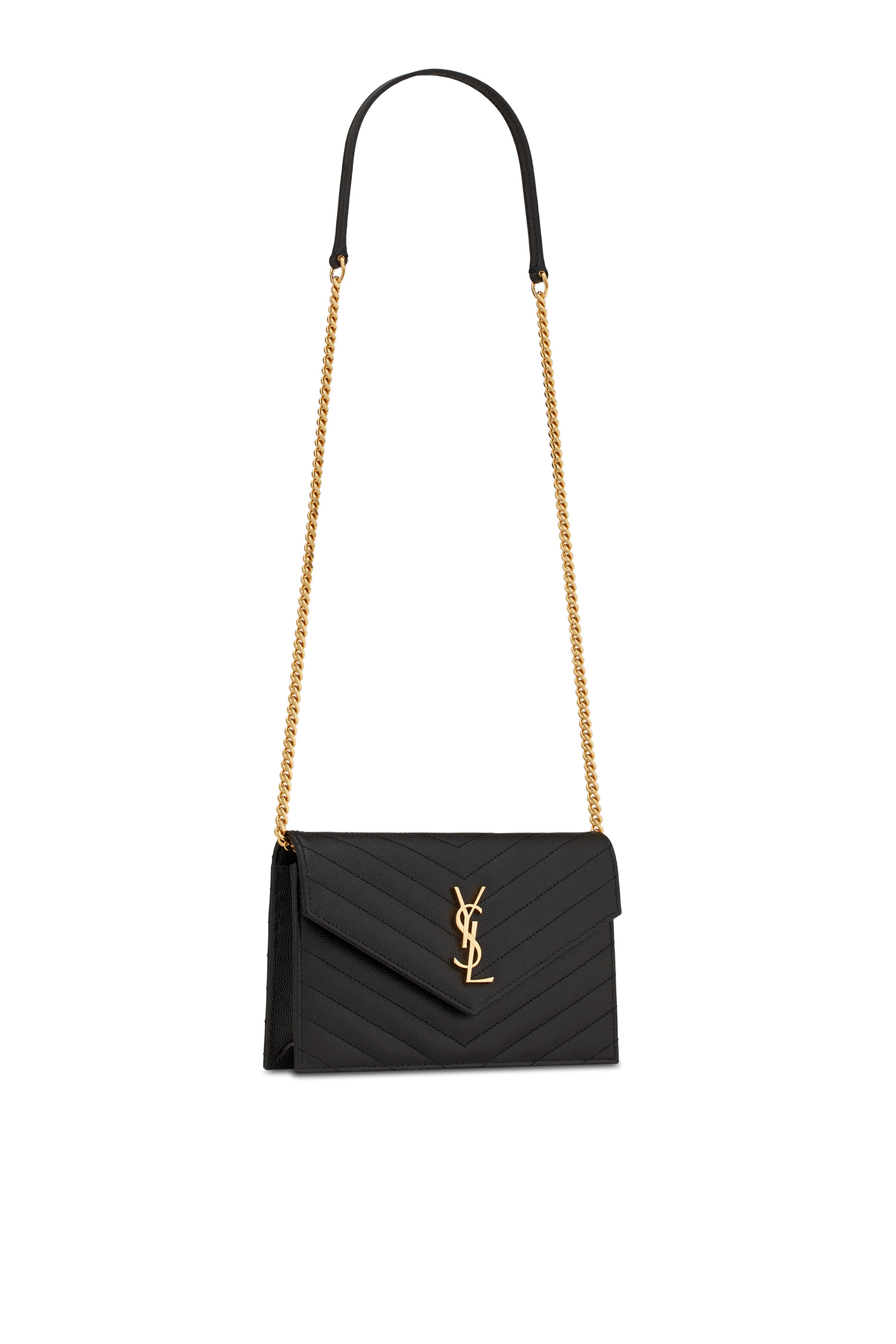 محفظة كاساندر انفلوب بحمالة سلسلة جلد بنقشة غران دو بودر