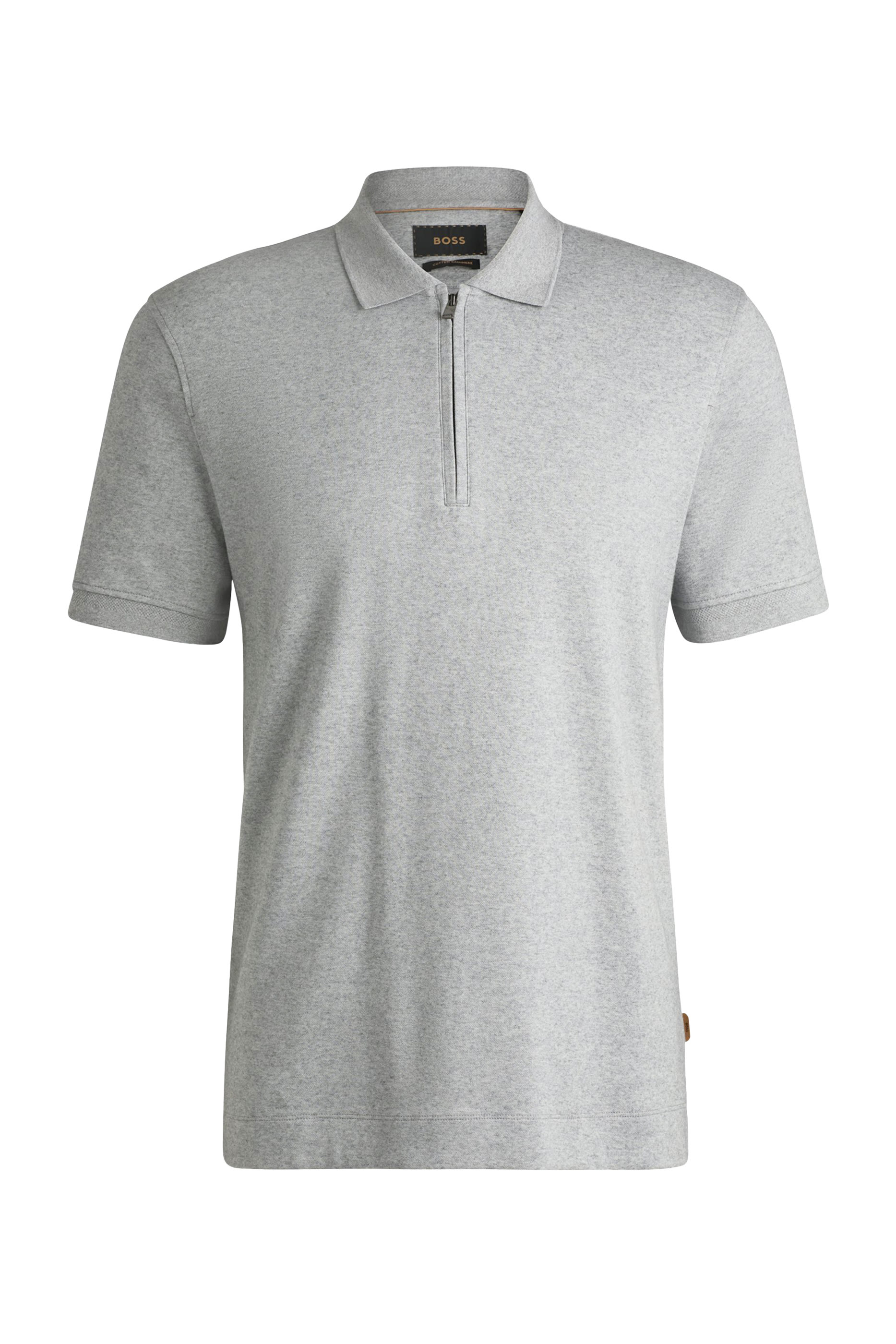 قميص بولو بسحاب قطن وكشمير