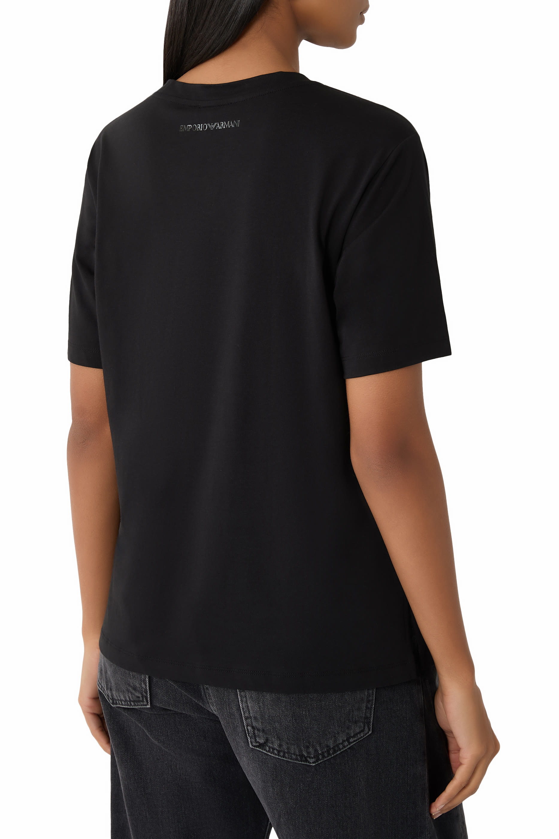 تيشيرت بنقشة بطاقات لعب بشعار الماركة