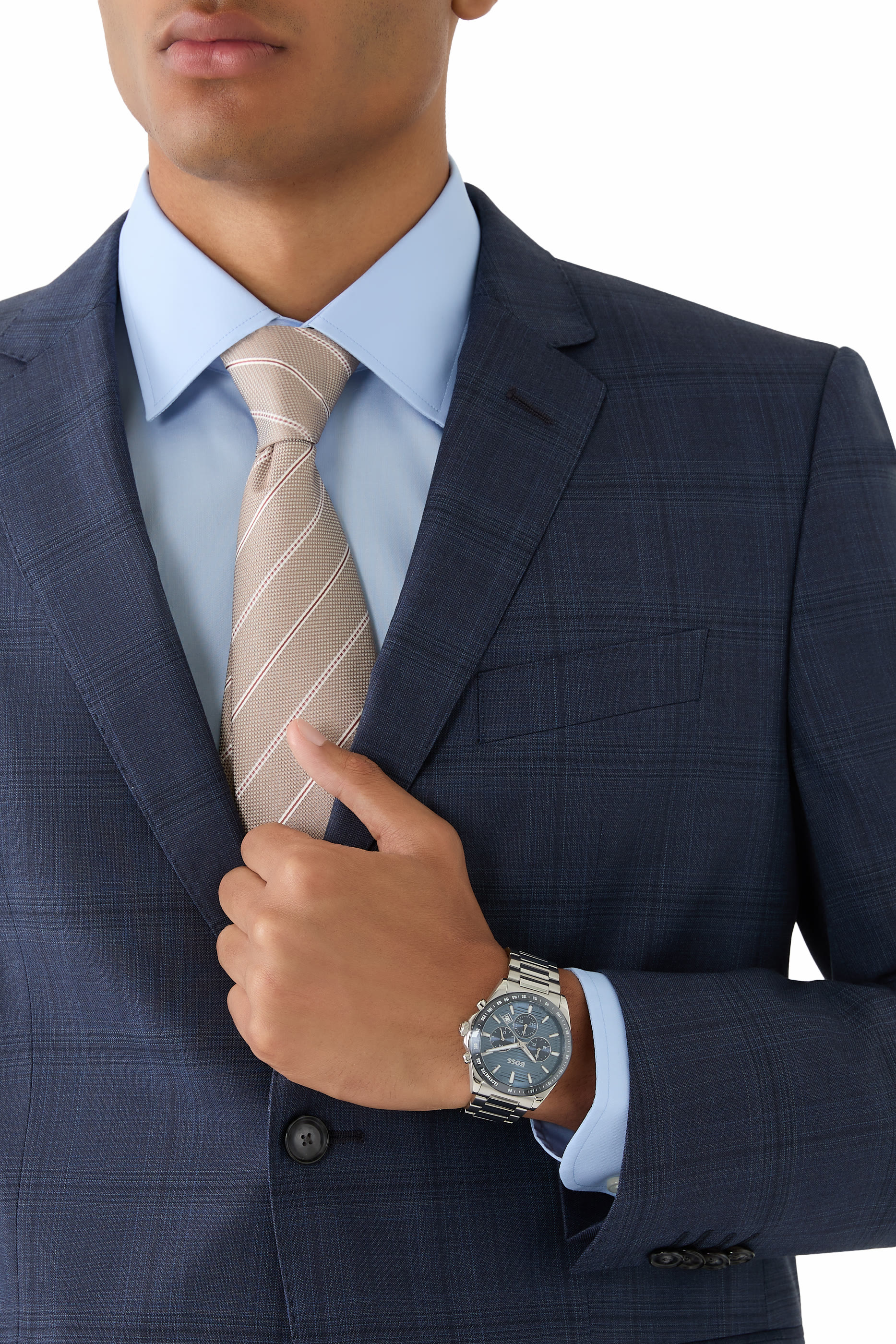 ساعة كرونوغراف سترايك بلون فضي