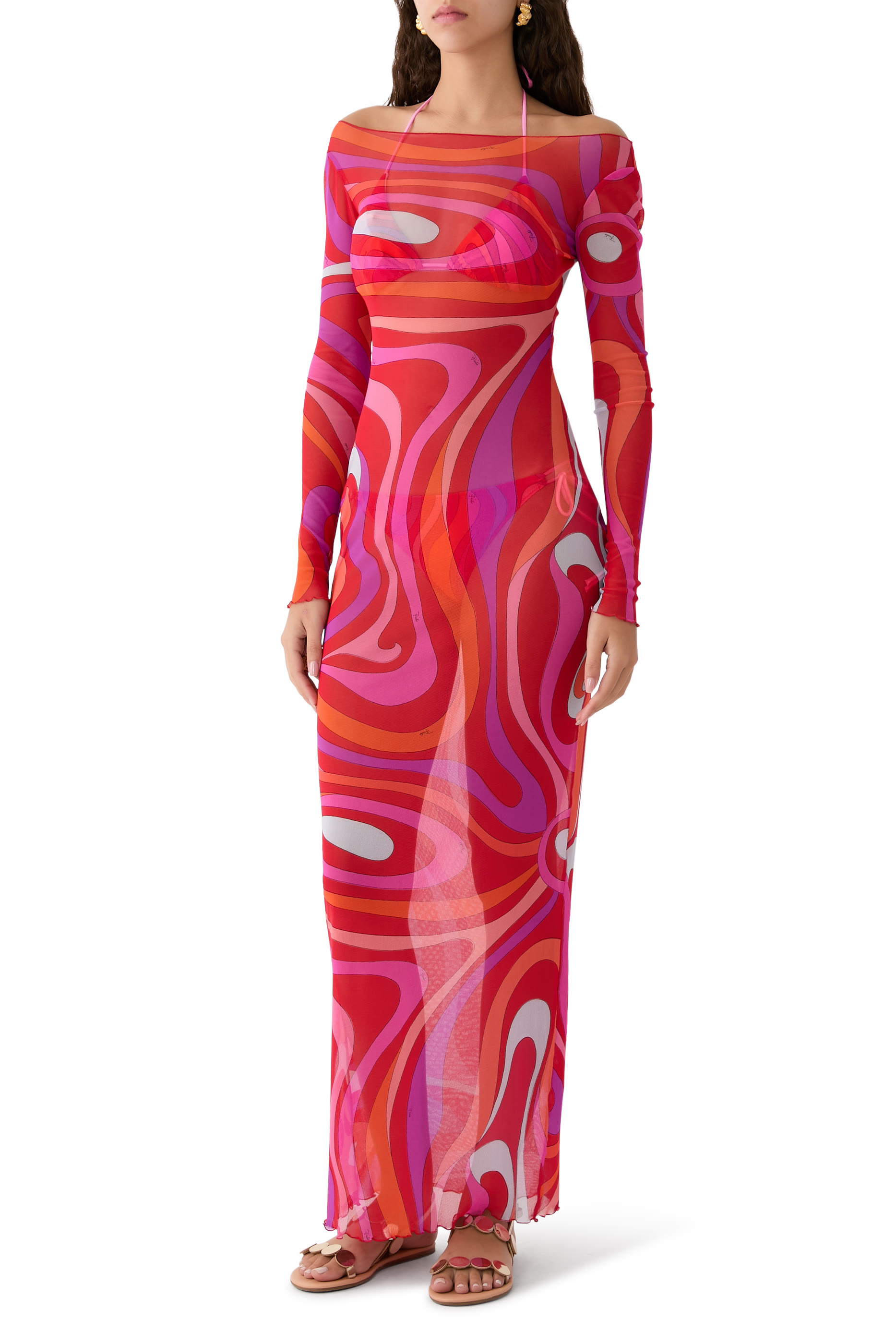 فستان بنقشة مارمو تول