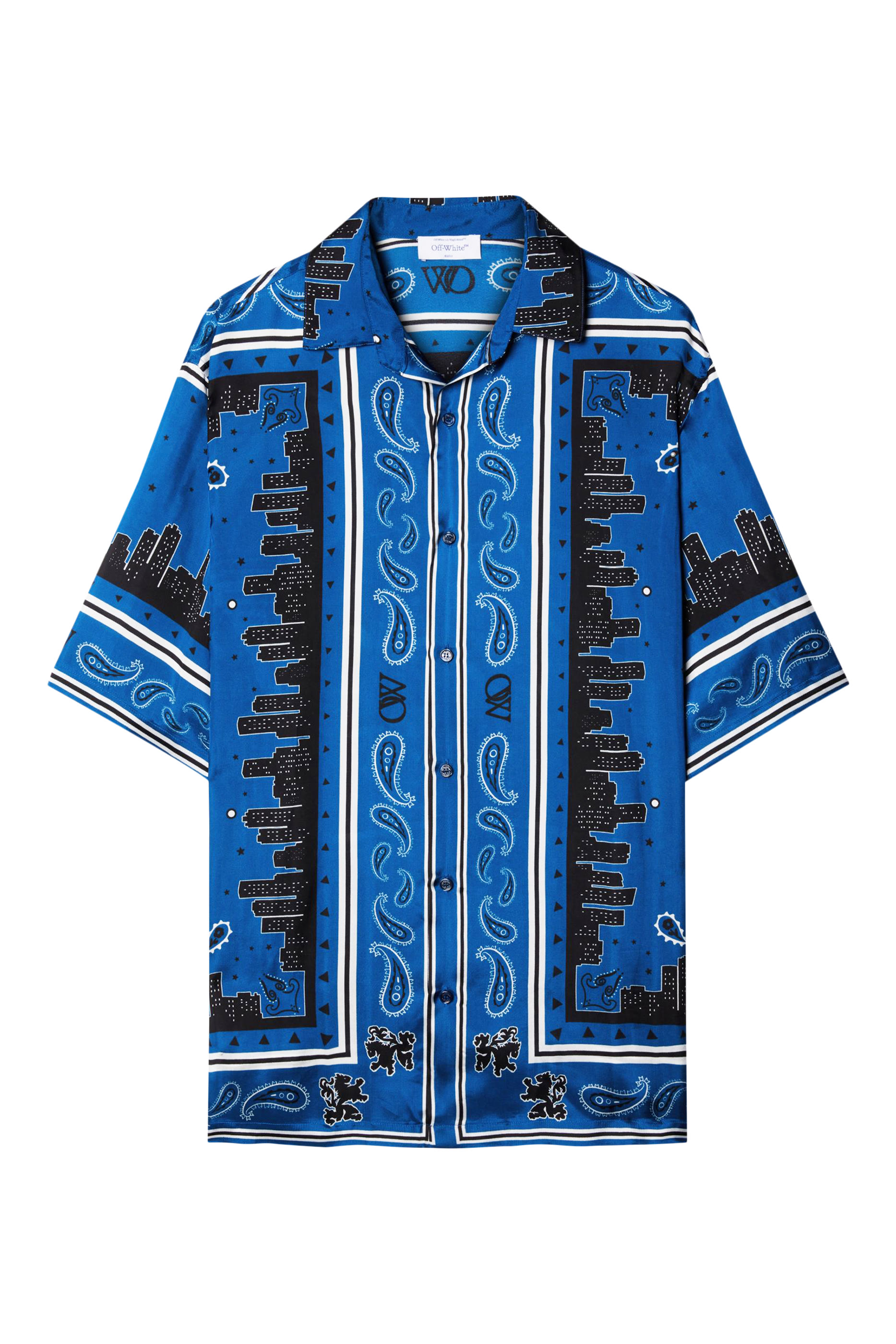 قميص بولينغ بطبعات باندانا