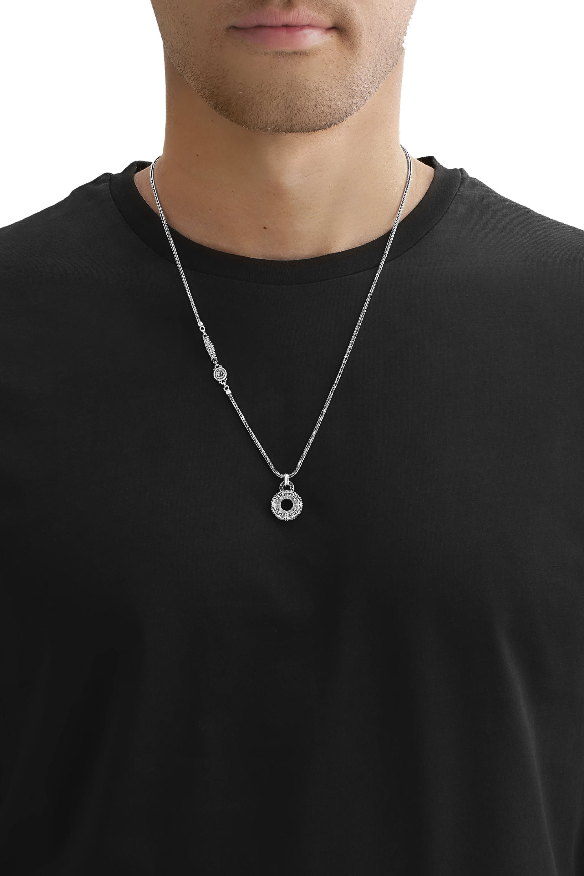 قلادة نور رسول محمد صلى الله عليه وسلم مرصعة بالماس الأسود فضة إسترلينية