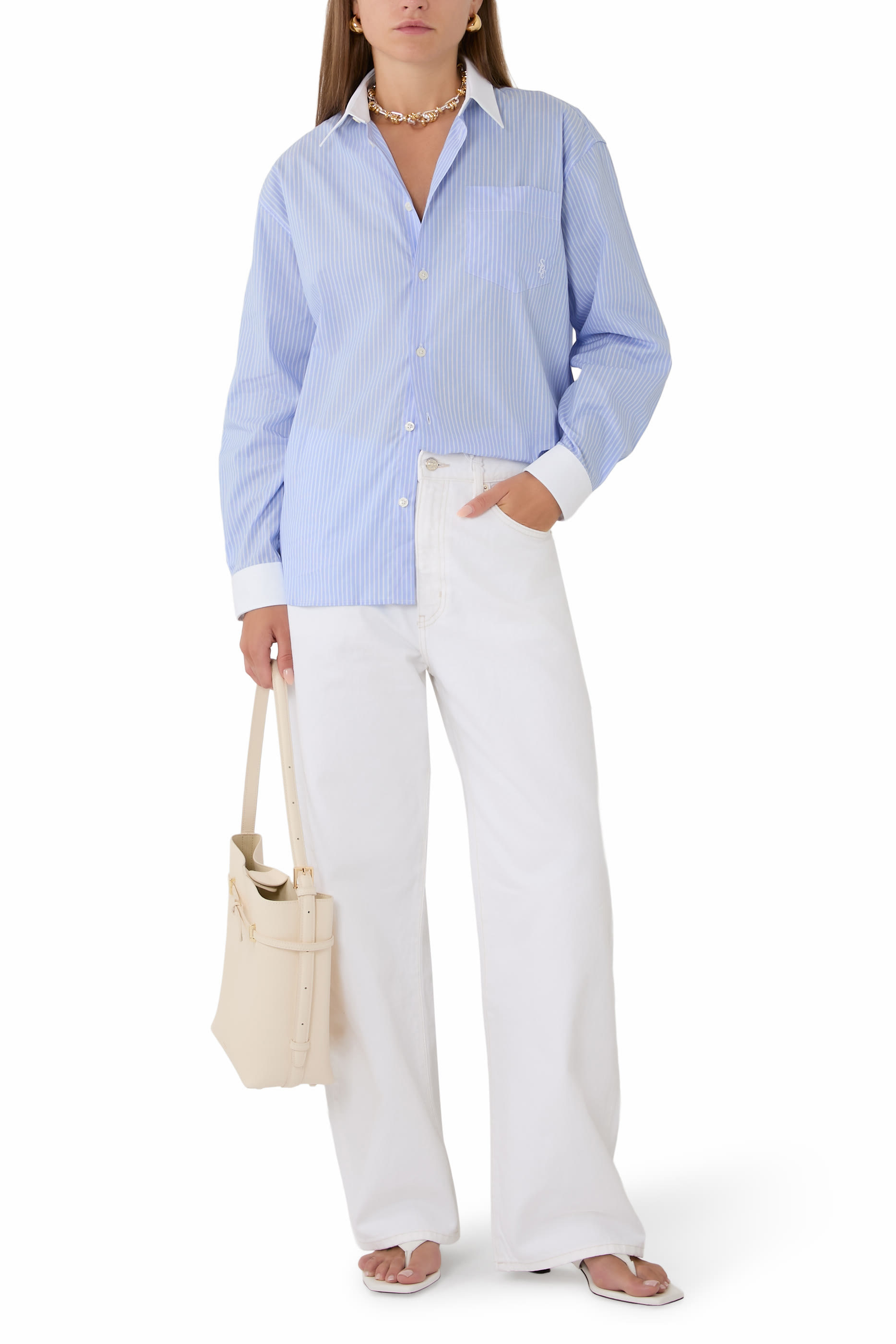 قميص بقصة فضفاضة قطن