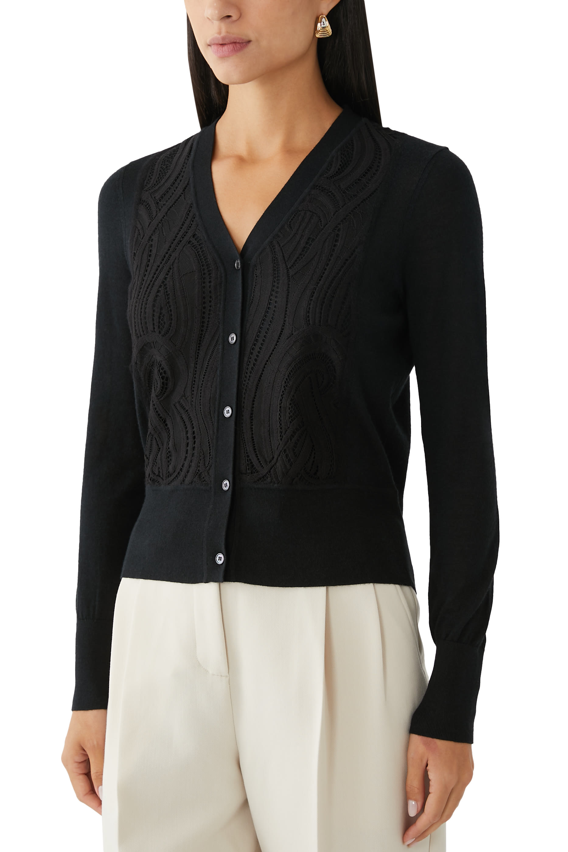 كارديغان نسيج ودانتيل