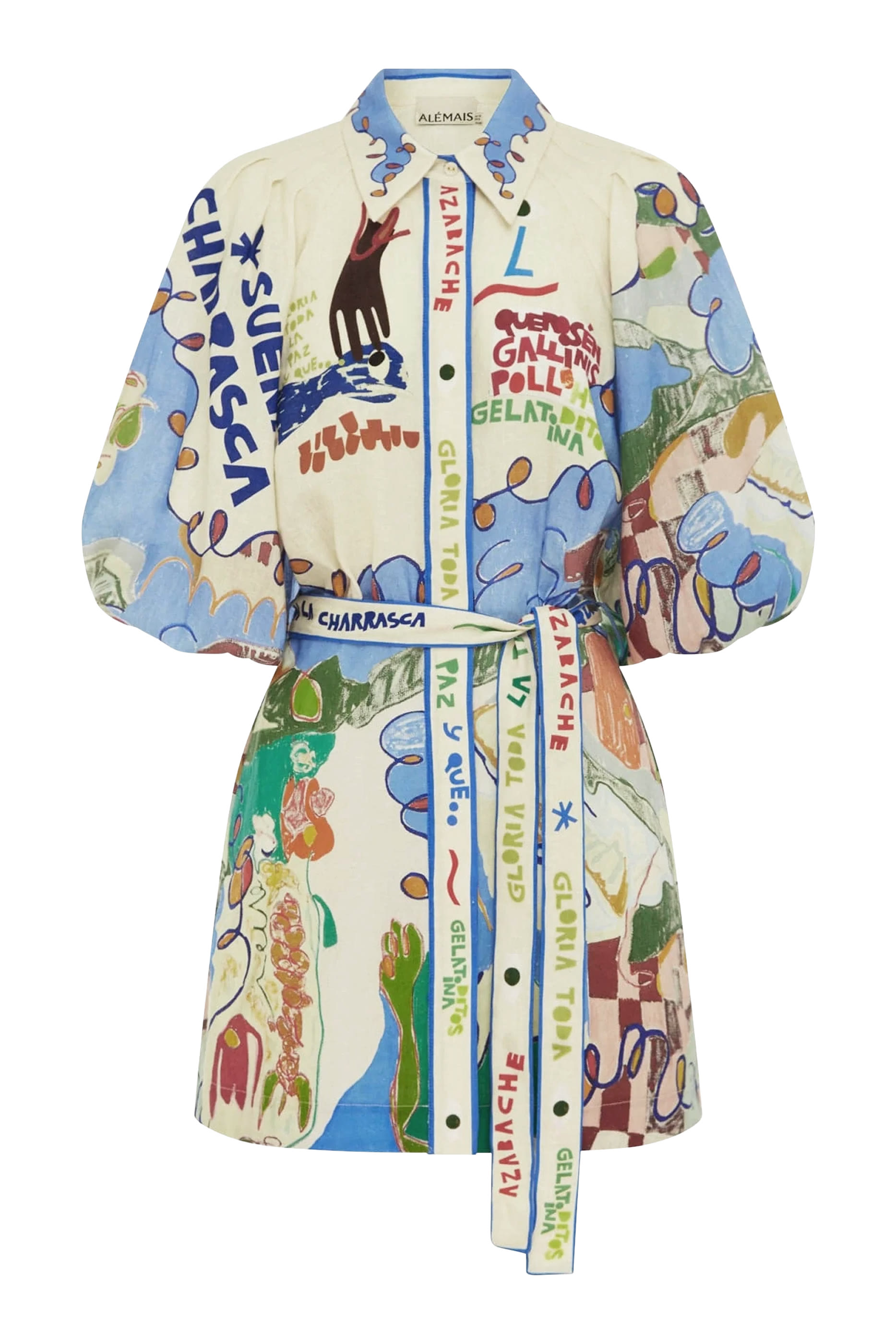 فستان نادية قصير بتصميم قميص