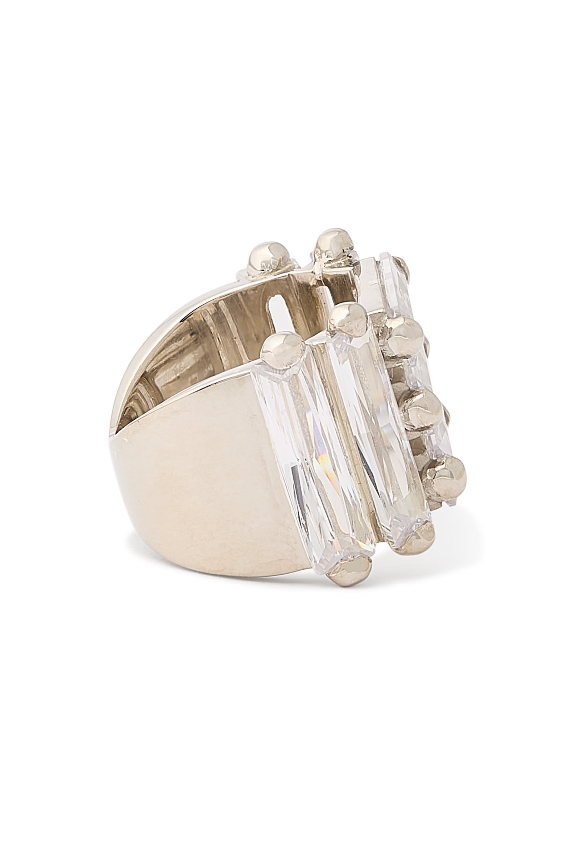 خاتم أمور مرصع بأحجار زركونيا مكعبة، فضة إسترلينية 925