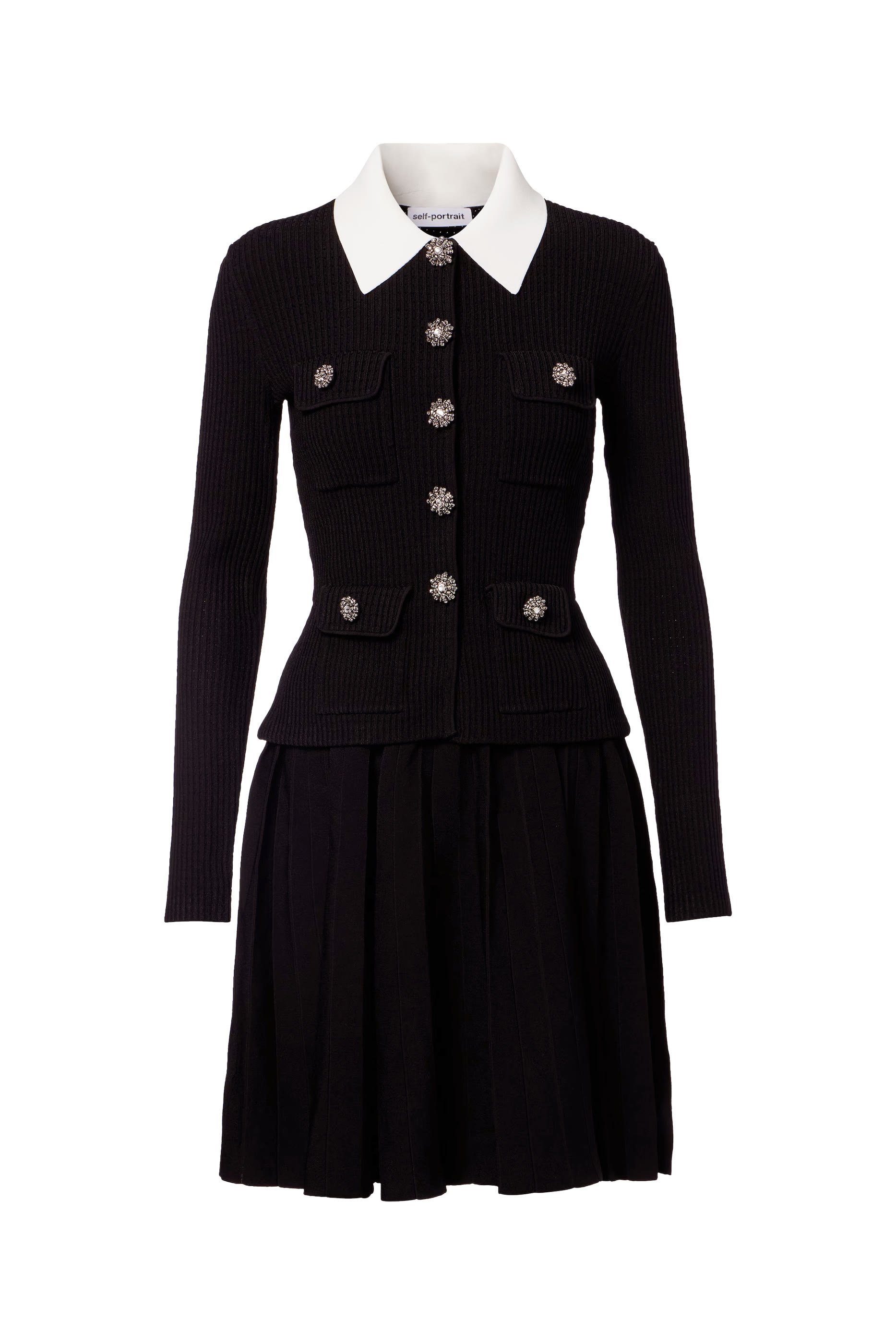 فستان قصير منسوج بقصة ضيقة