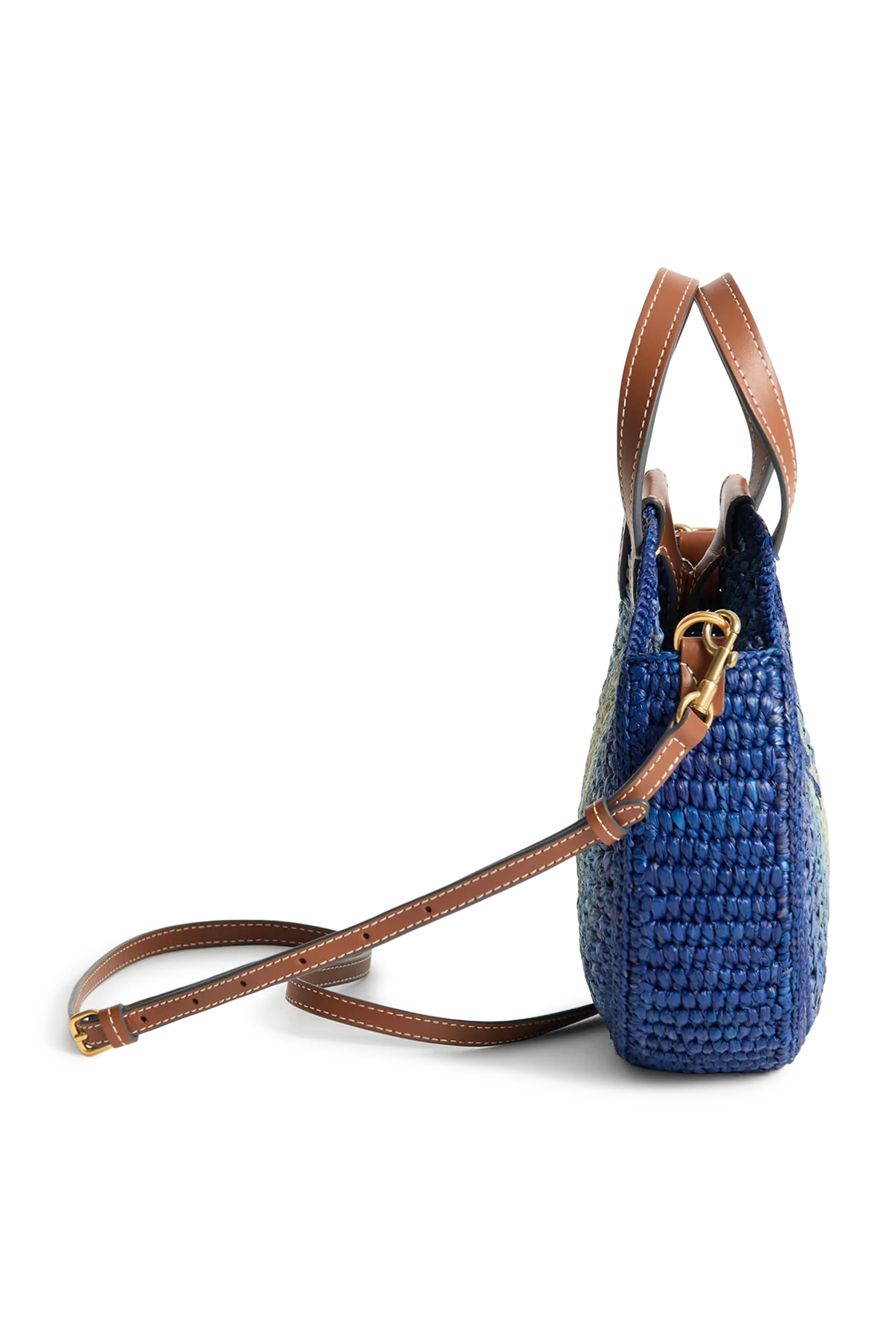 حقيبة يد صغيرة بتصميم مستدير بفيونكة مطرزة خوص