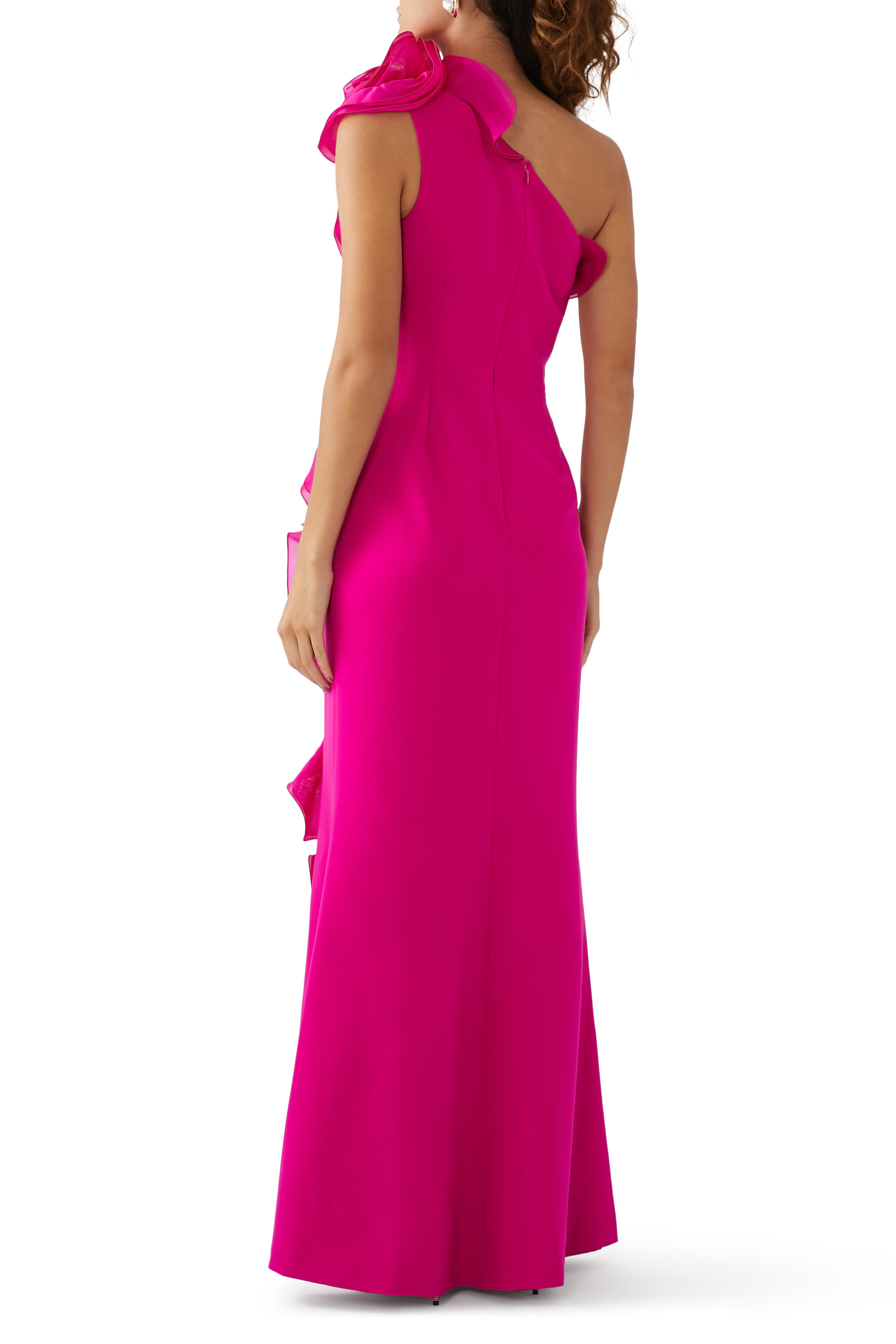 فستان بقصة مستقيمة مع كشكش كريب