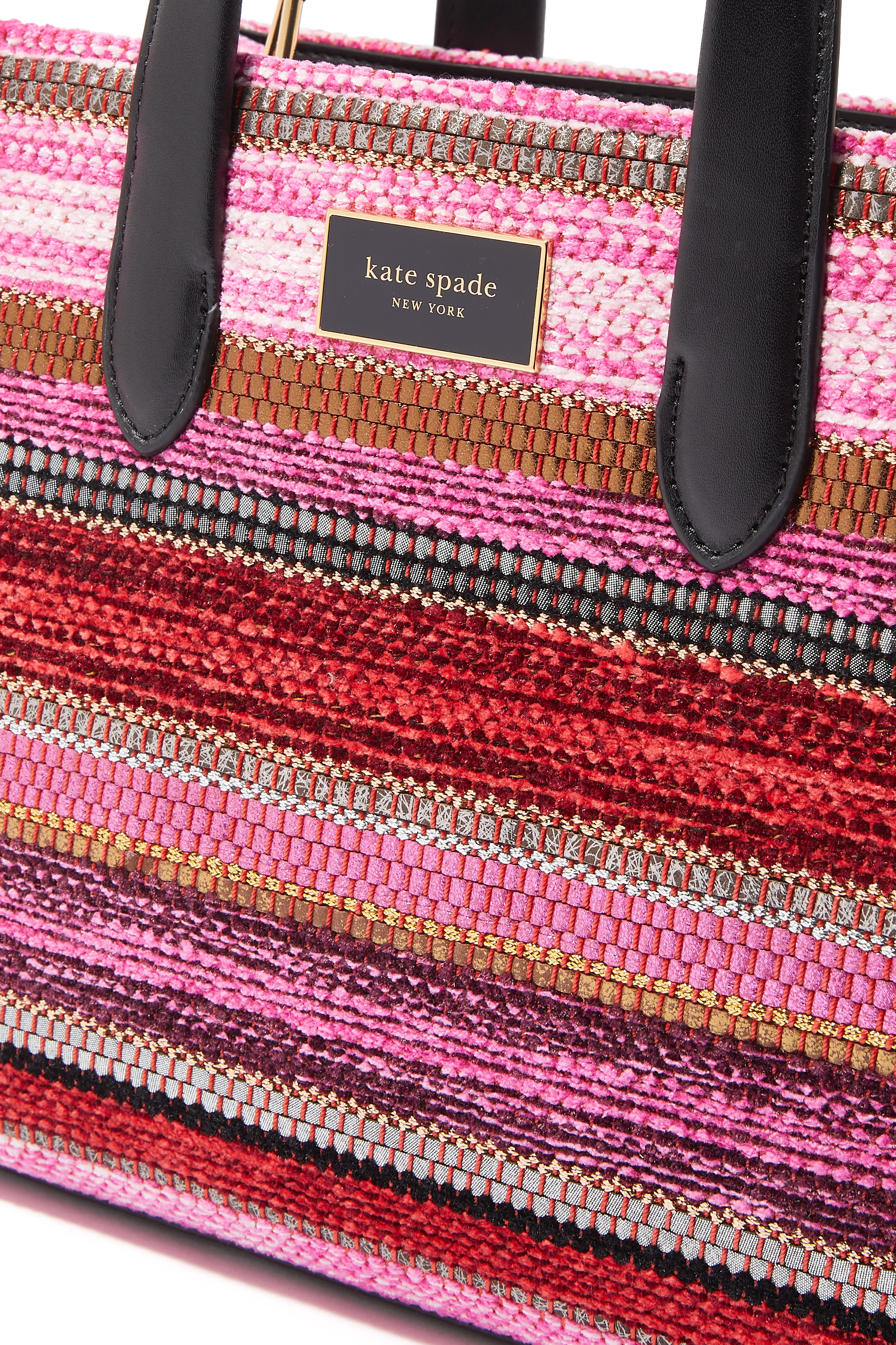 حقيبة يد مانهاتن كرنفال صغيرة بنقشة خطوط لامعة